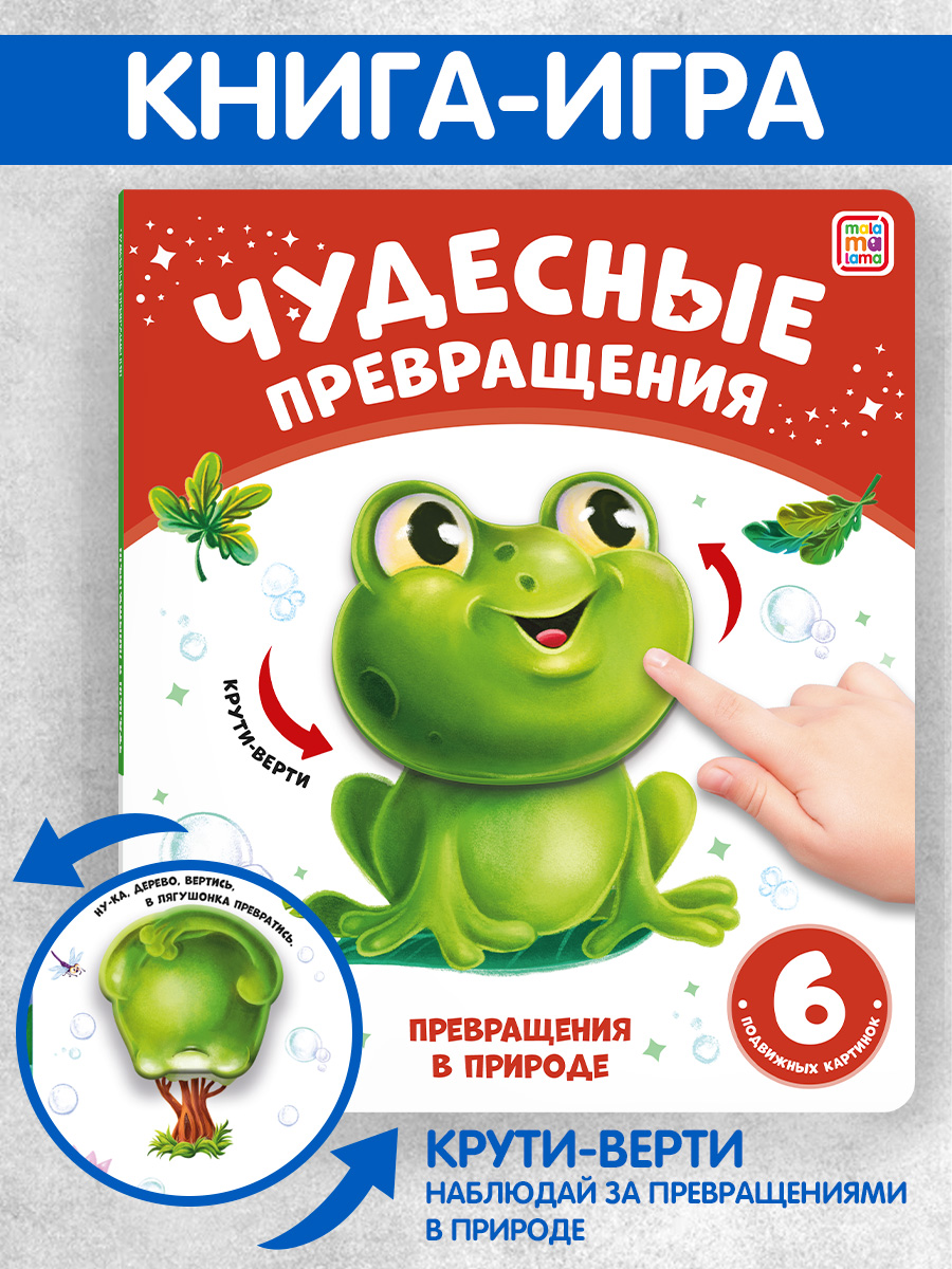Книга Malamalama с подвижными картинками Превращения в природе - фото 1