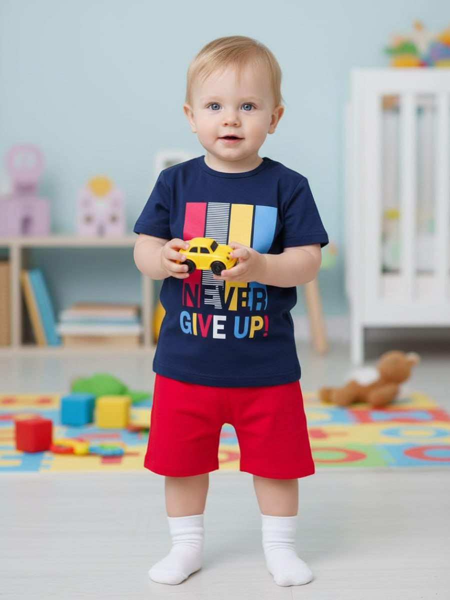 Футболка и шорты VEDDI 683/2к-21-синий/красный/Never - фото 9