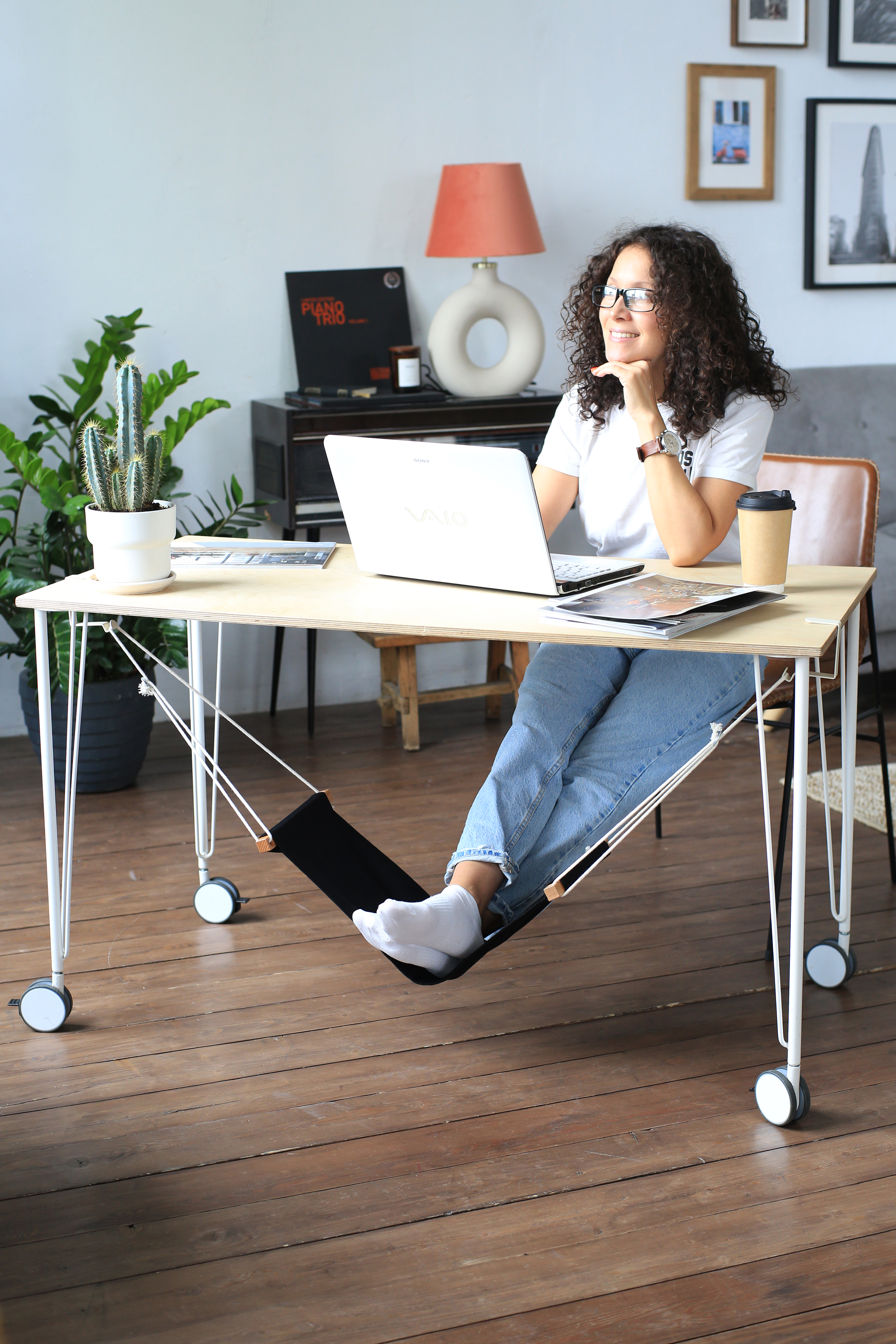 Гамак для ног под рабочий стол FooT black - фото 1