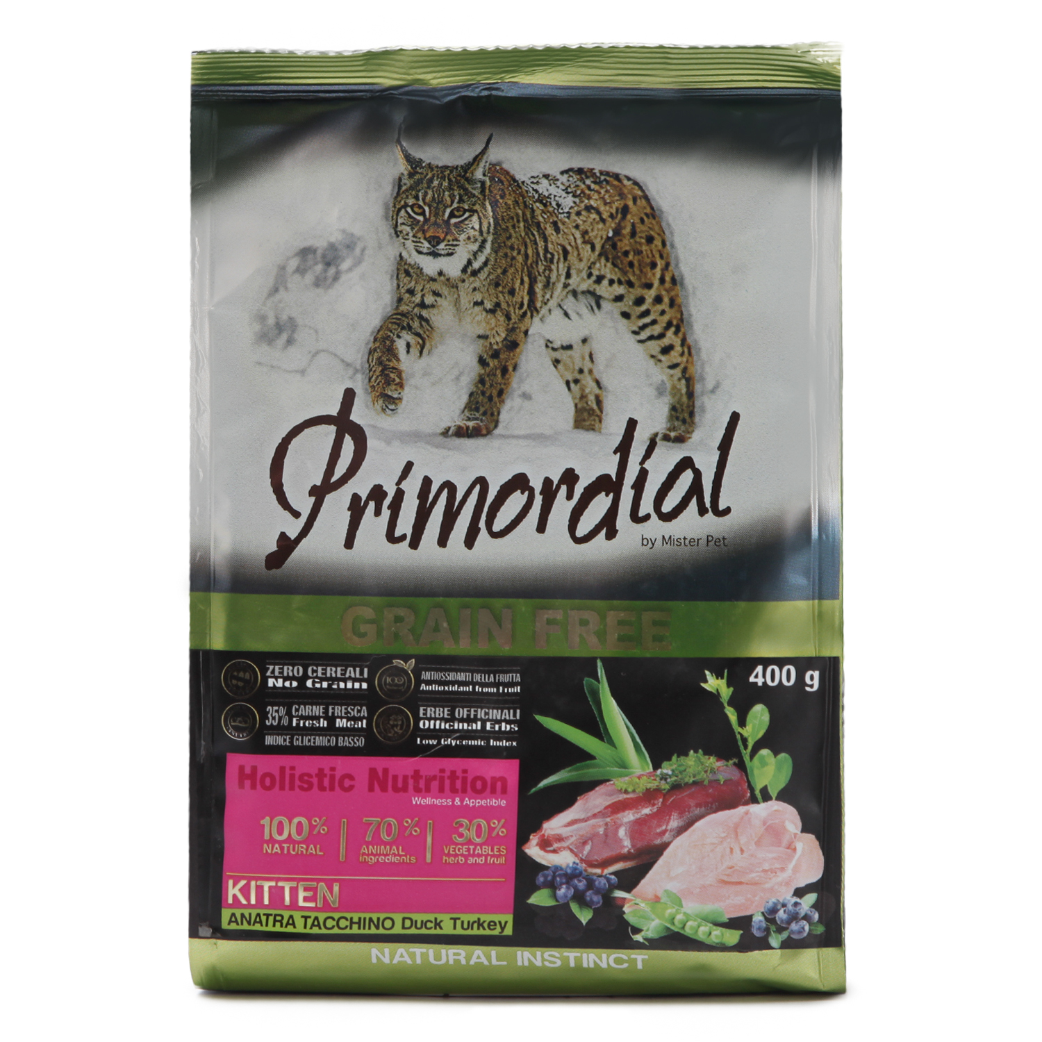 Корм сухой для котят Primordial 400г беззерновой утка-индейка - фото 2