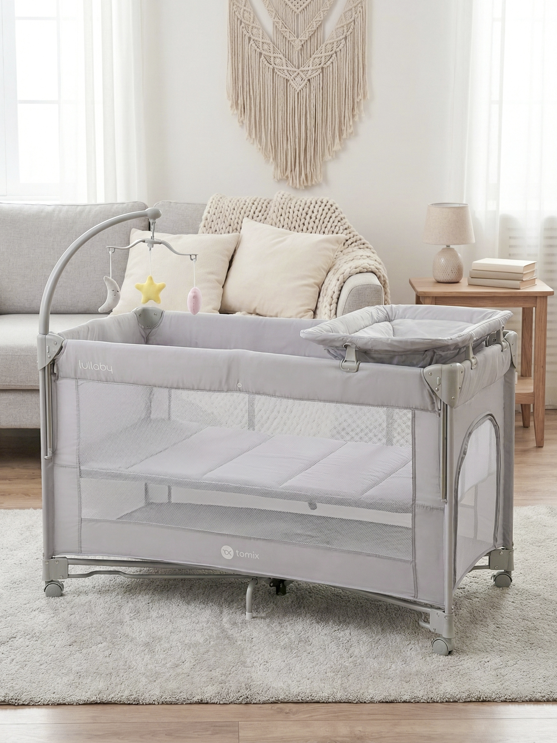 Манеж кровать Tomix Lullaby Lux BM-02/Grey - фото 19
