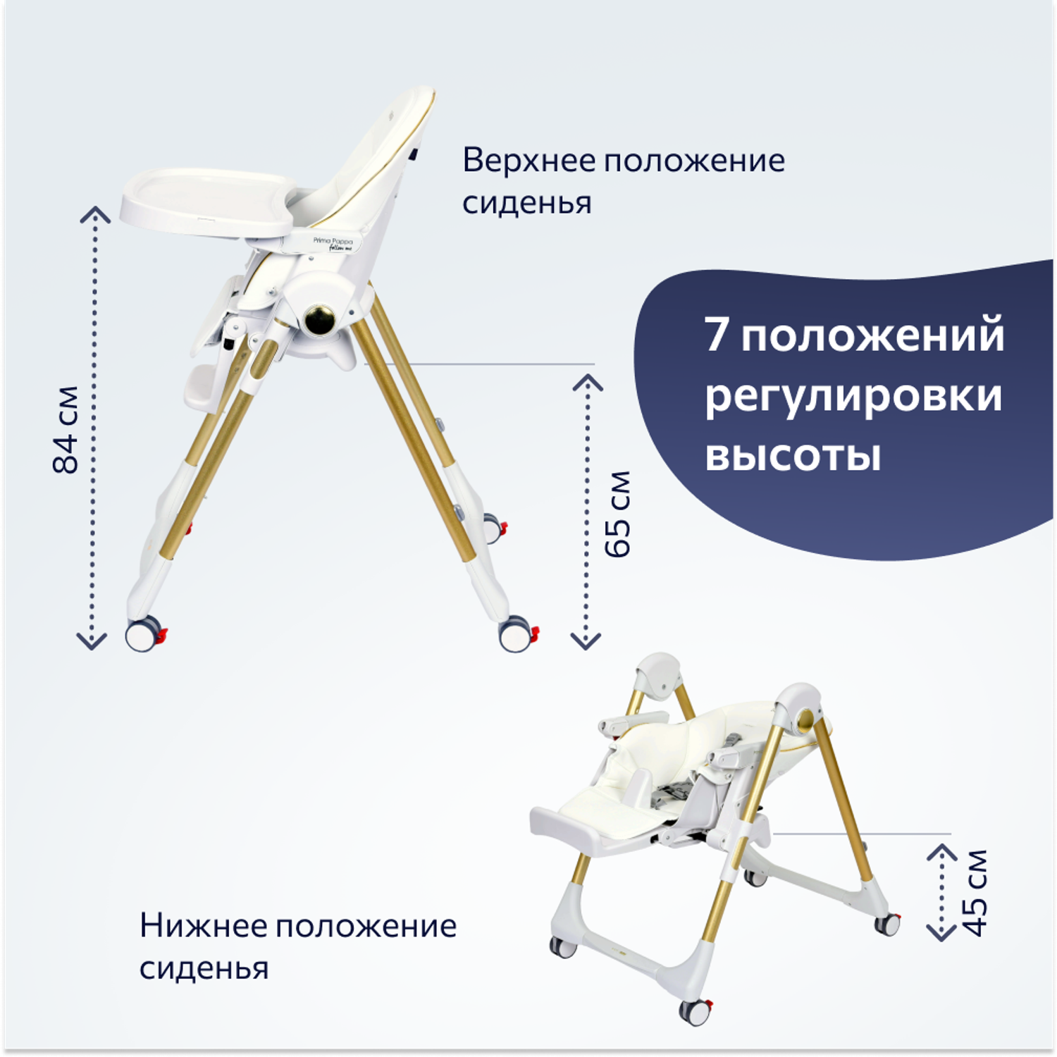 Стульчик для кормления Peg-Perego Prima Pappa Follow Me классический - фото 4