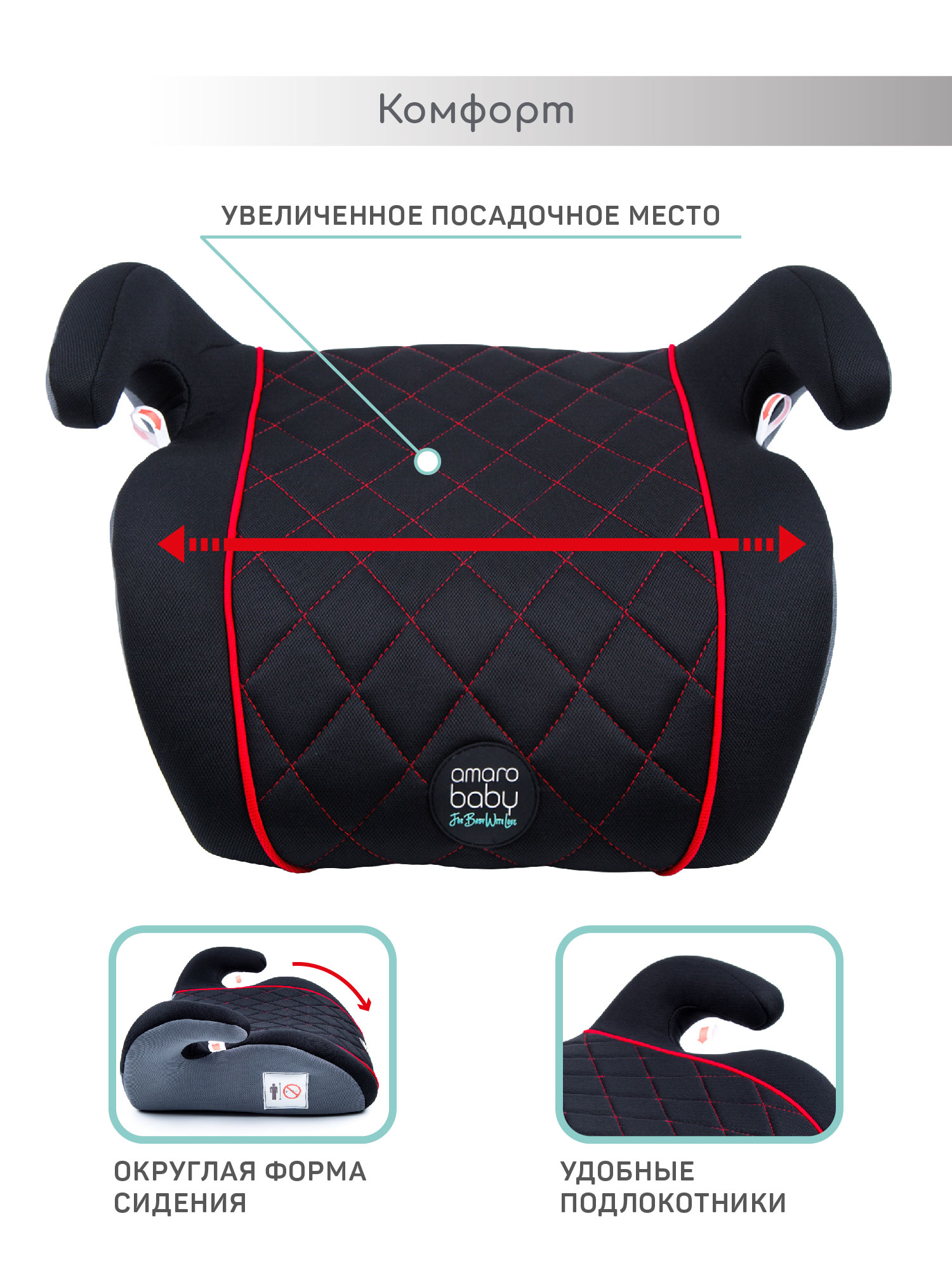 Автокресло Amarobaby Easy way 3 (22-36 кг) красный - фото 2