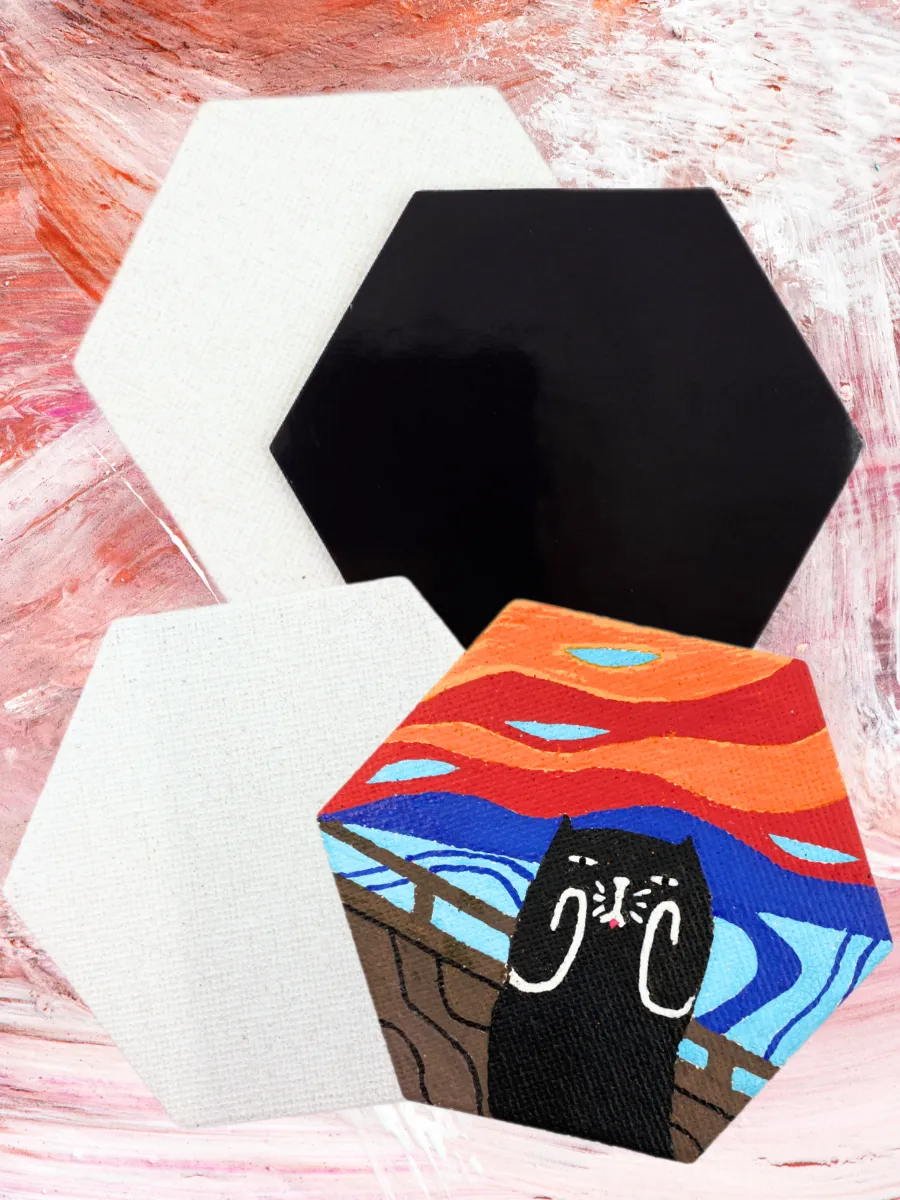 Мини холсты AXLER на магните набор 4 шт шестигранник 8,5 см - фото 2