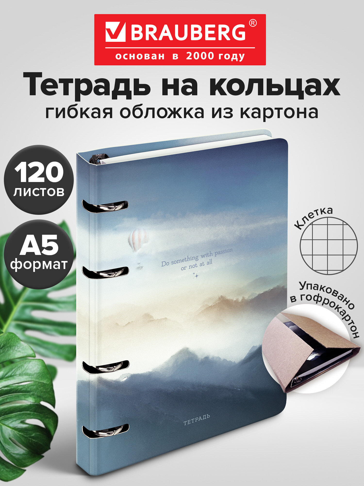 Тетрадь Brauberg клетка 120 лист. - фото 1