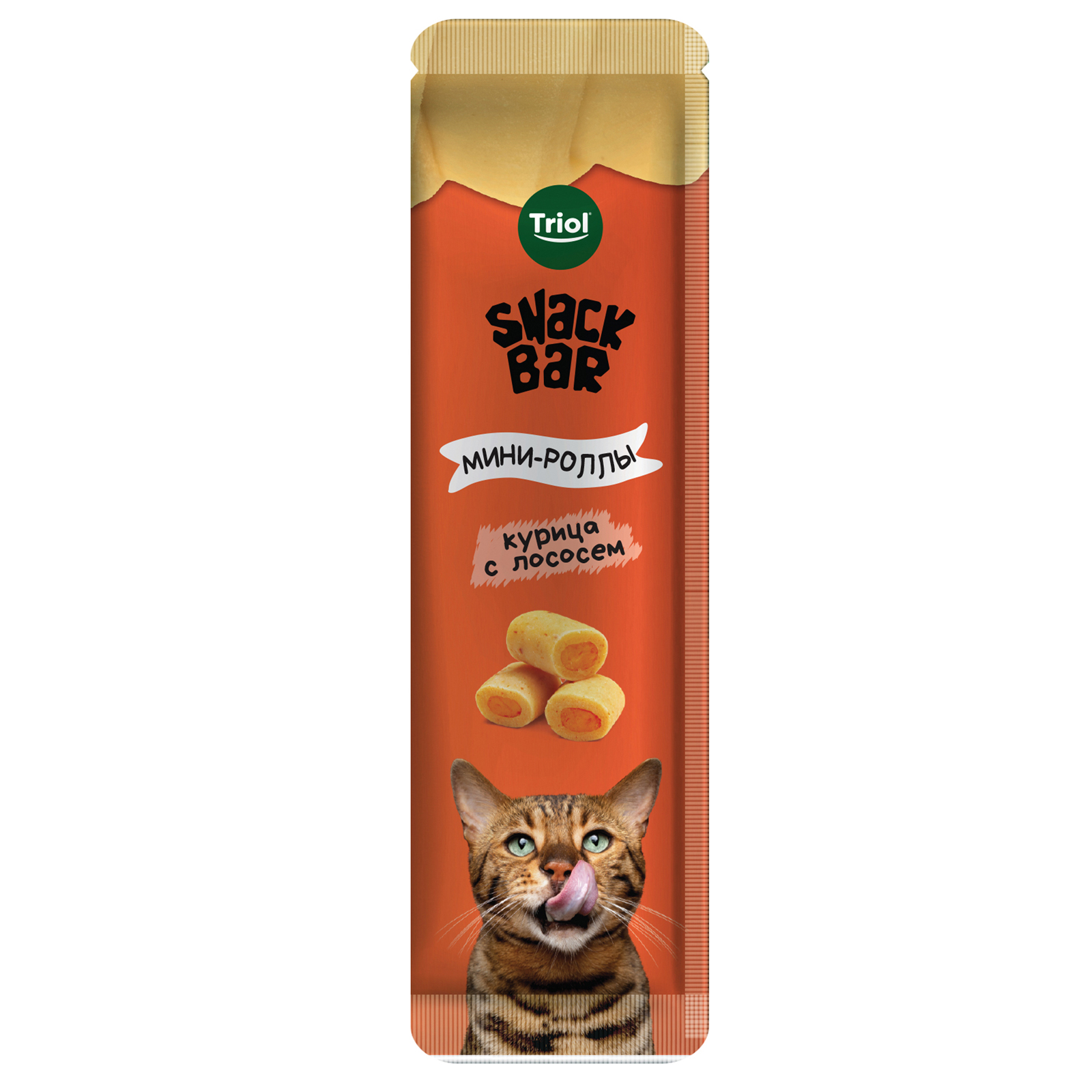 Лакомство для кошек Triol Snack Bar 40г мини-роллы с начинкой из курицы с лососем - фото 2