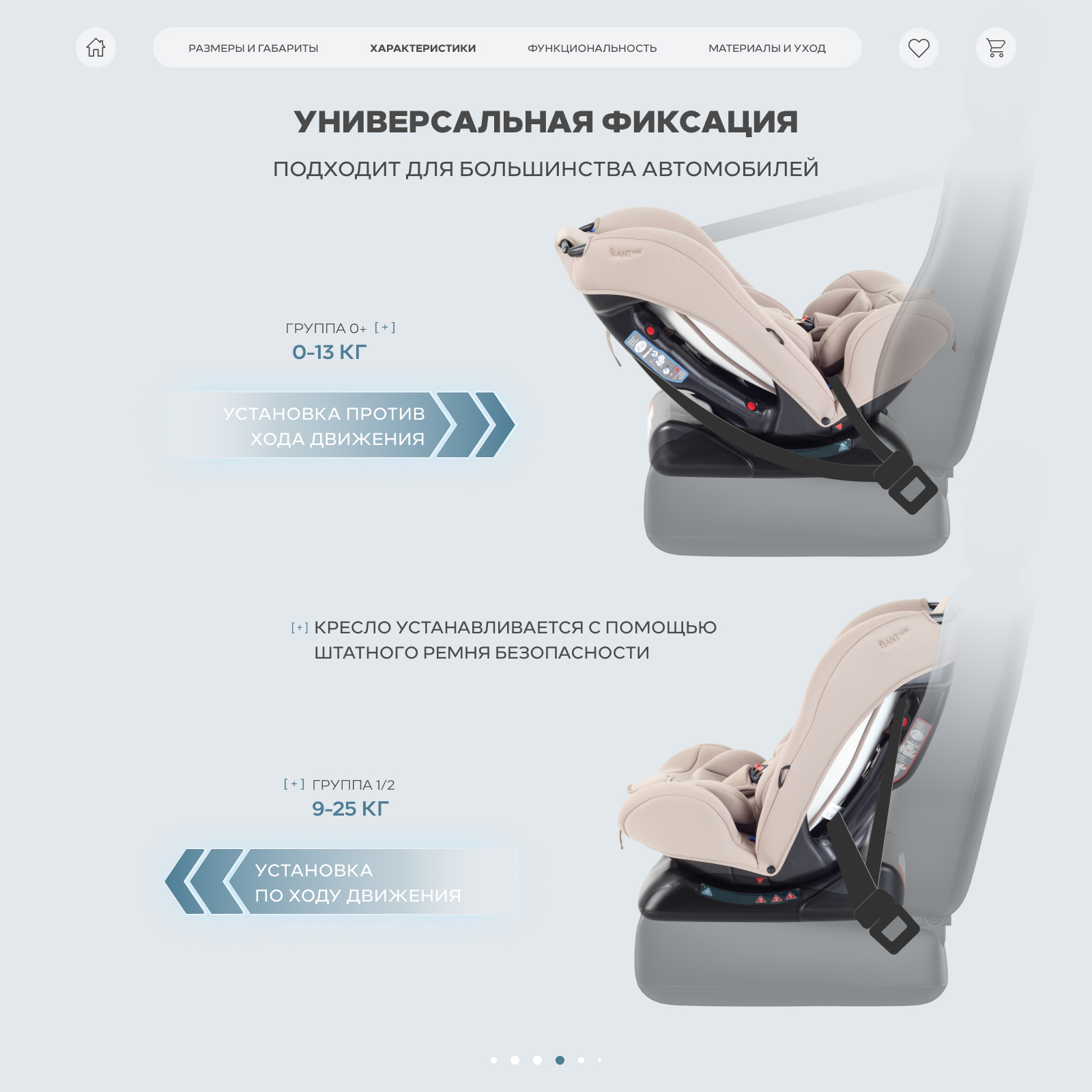 Автокресло Rant Basic Rally next 0+/1/2 (0-25 кг) бежевый - фото 3