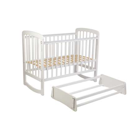Детская кроватка Polini kids прямоугольная, поперечный маятник (белый)