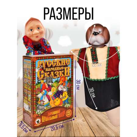 Кукольный театр для детей Русский стиль Маша и медведь 6 персонажей