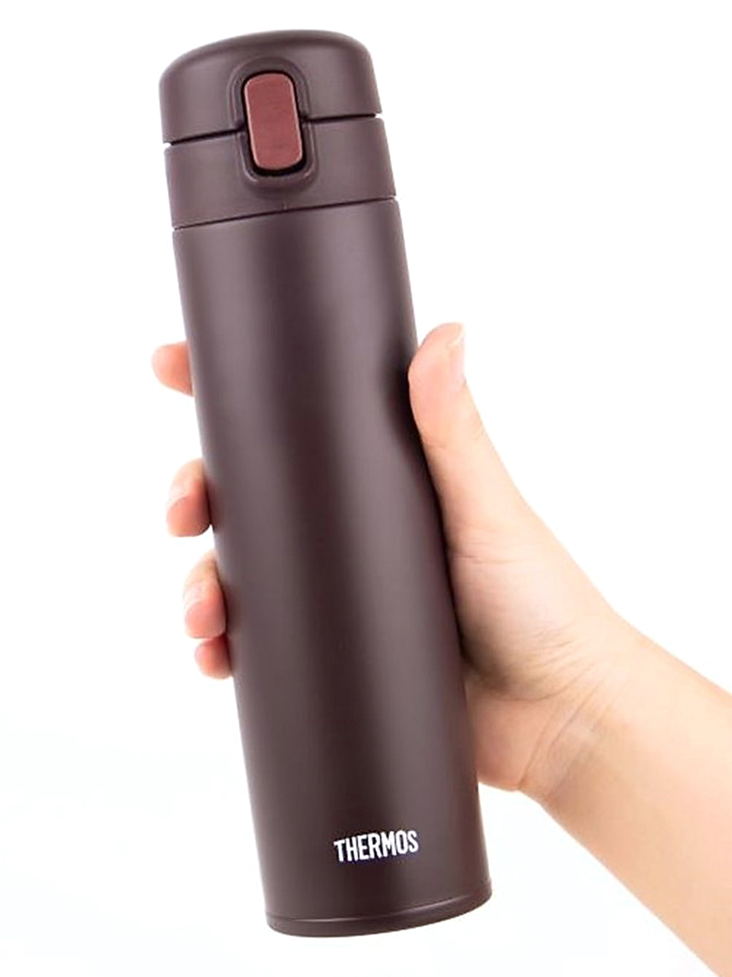 Термокружка для чая 450 мл с трубочкой THERMOS FJM-450 шоколадная – нержавеющая сталь герметичная тепло/холод 8/12 часов - фото 11