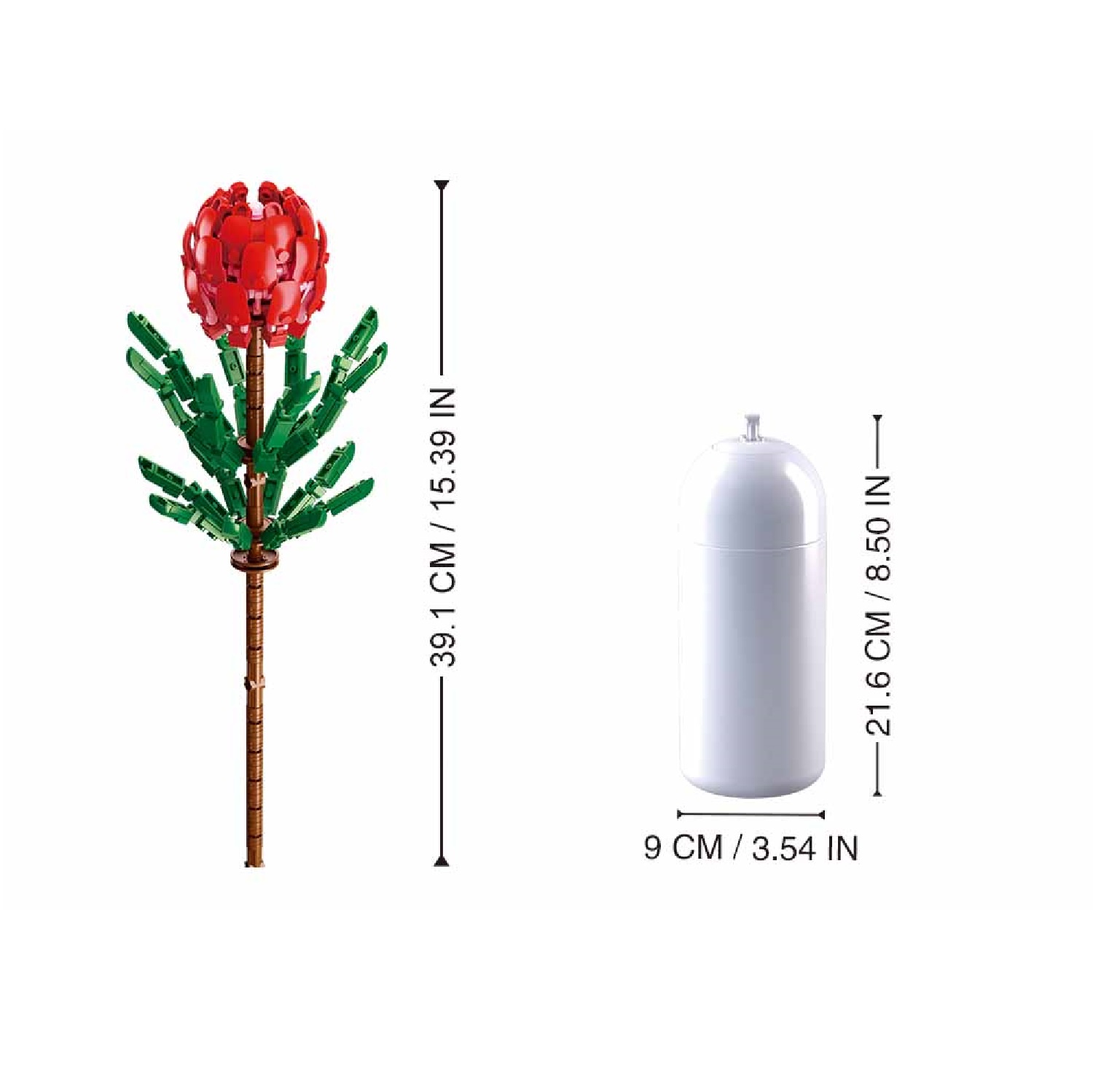 Конструктор SLUBAN Flower Роза в вазе 251 дет. - фото 4