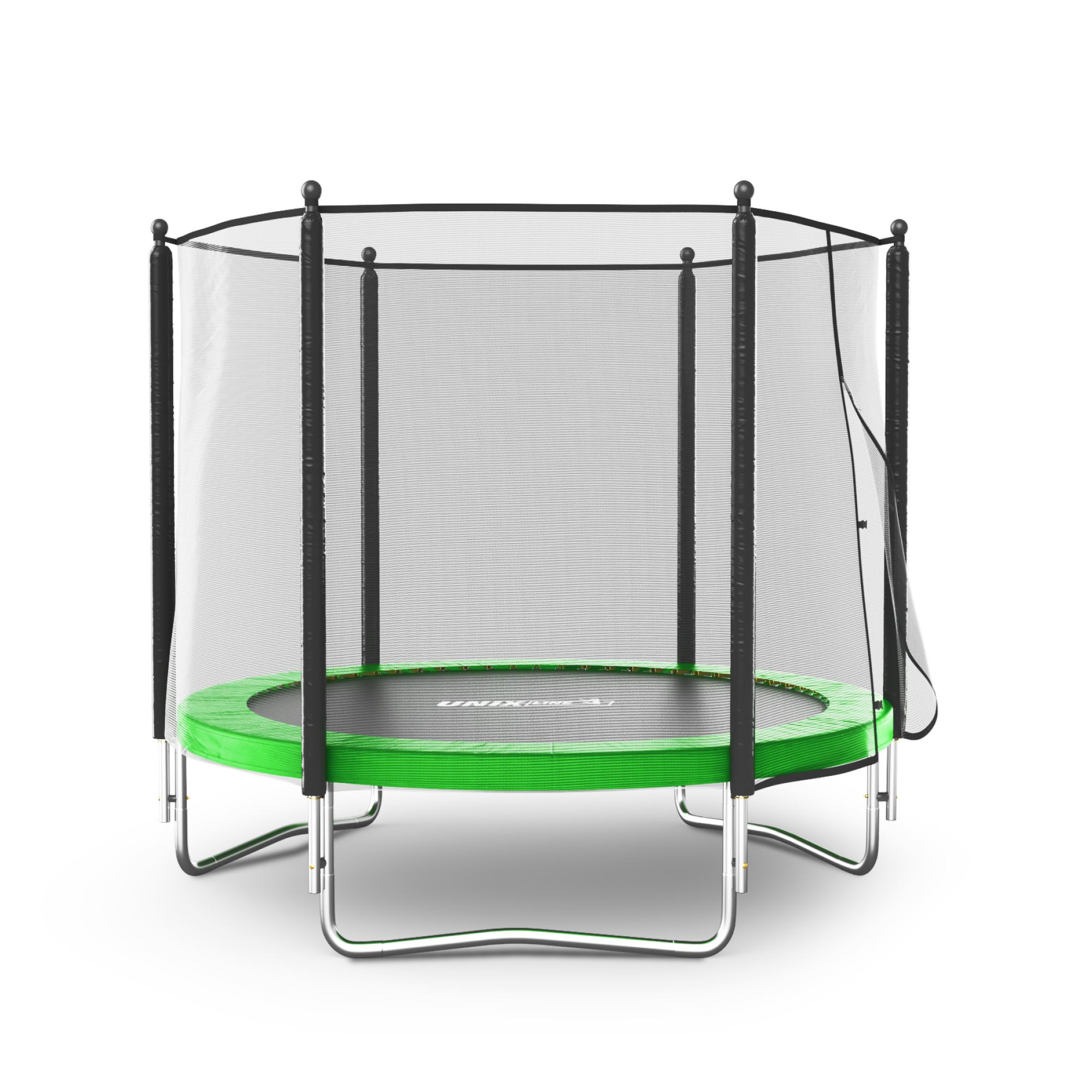 Батут каркасный Simple 8 ft UNIX line Green с внешней защитной сеткой общий диаметр 244 см до 140 кг - фото 19
