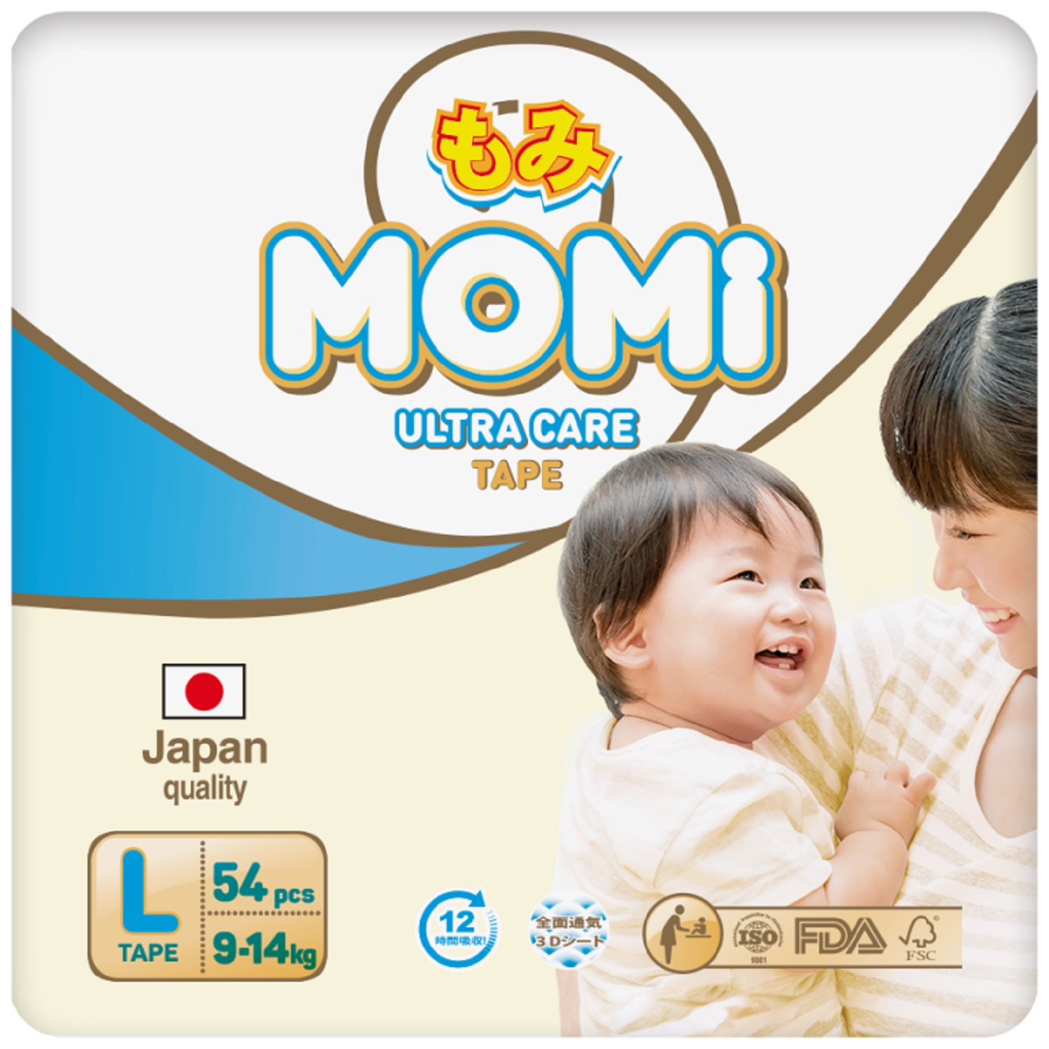 Изображение товара Подгузники Momi Ultra Care L (9-14 кг) 54 шт. Изображение товара Подгузники Momi Ultra Care L (9-14 кг) 54 шт.