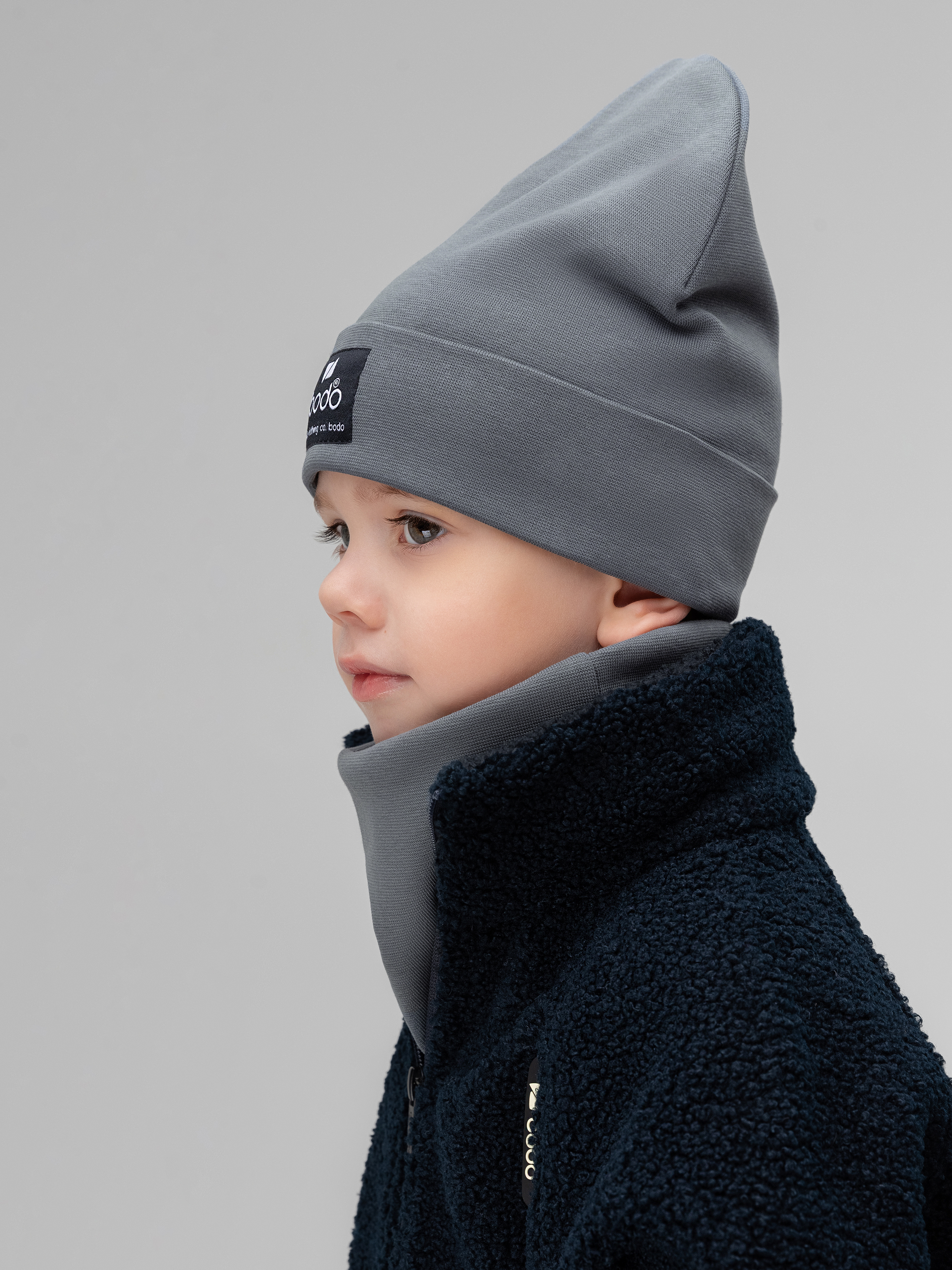 Шапка и снуд Bodo 13-161MU_серый - фото 2