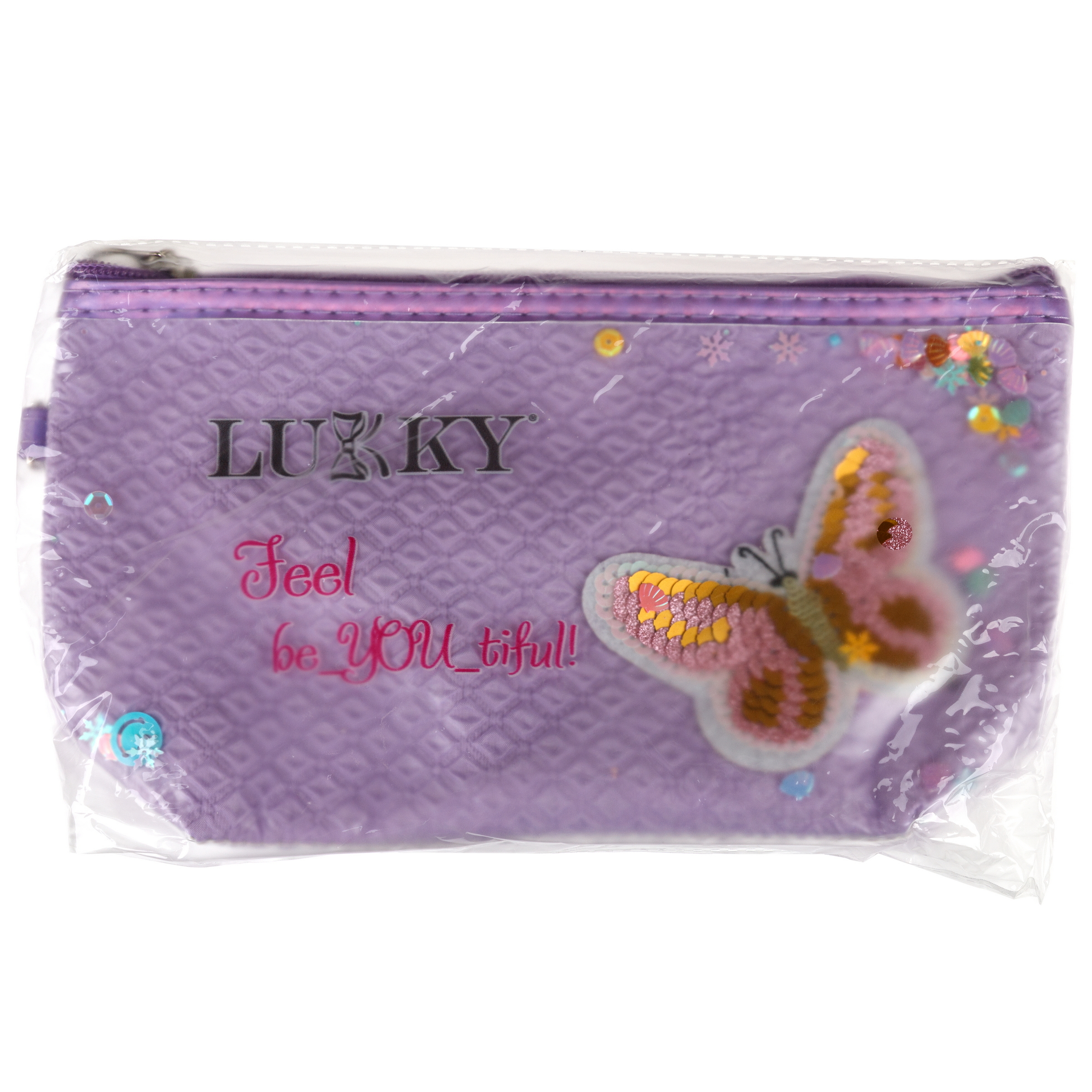 Косметичка LUKKY Love Butterfly с вышивкой и подвижными блёстками 22х 14х 6 см - фото 20