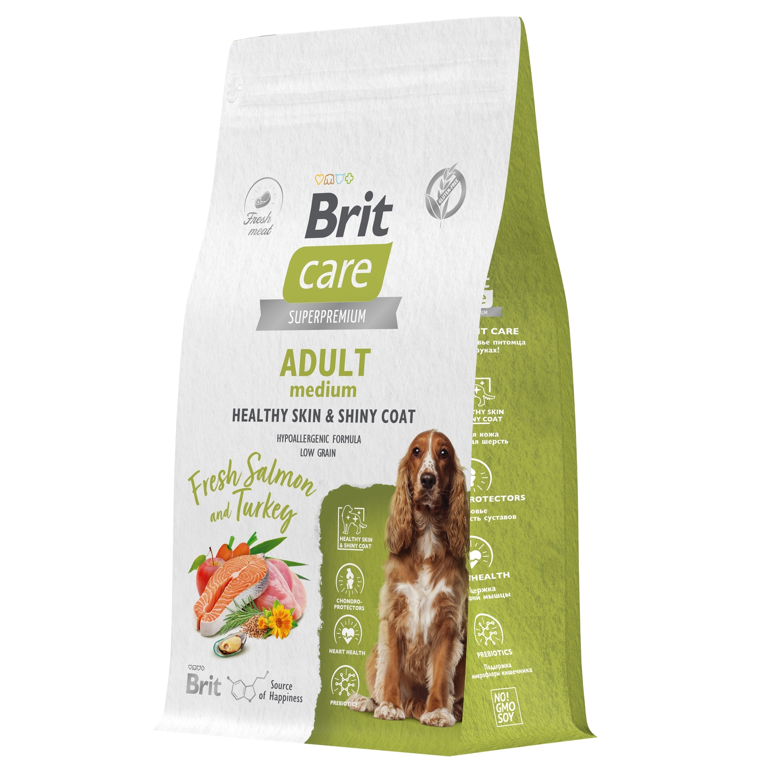 Сухой корм Brit Кеа Dog Adult Medium с лососем и индейкой для взрослых собак средних пород 1.5кг - фото 2