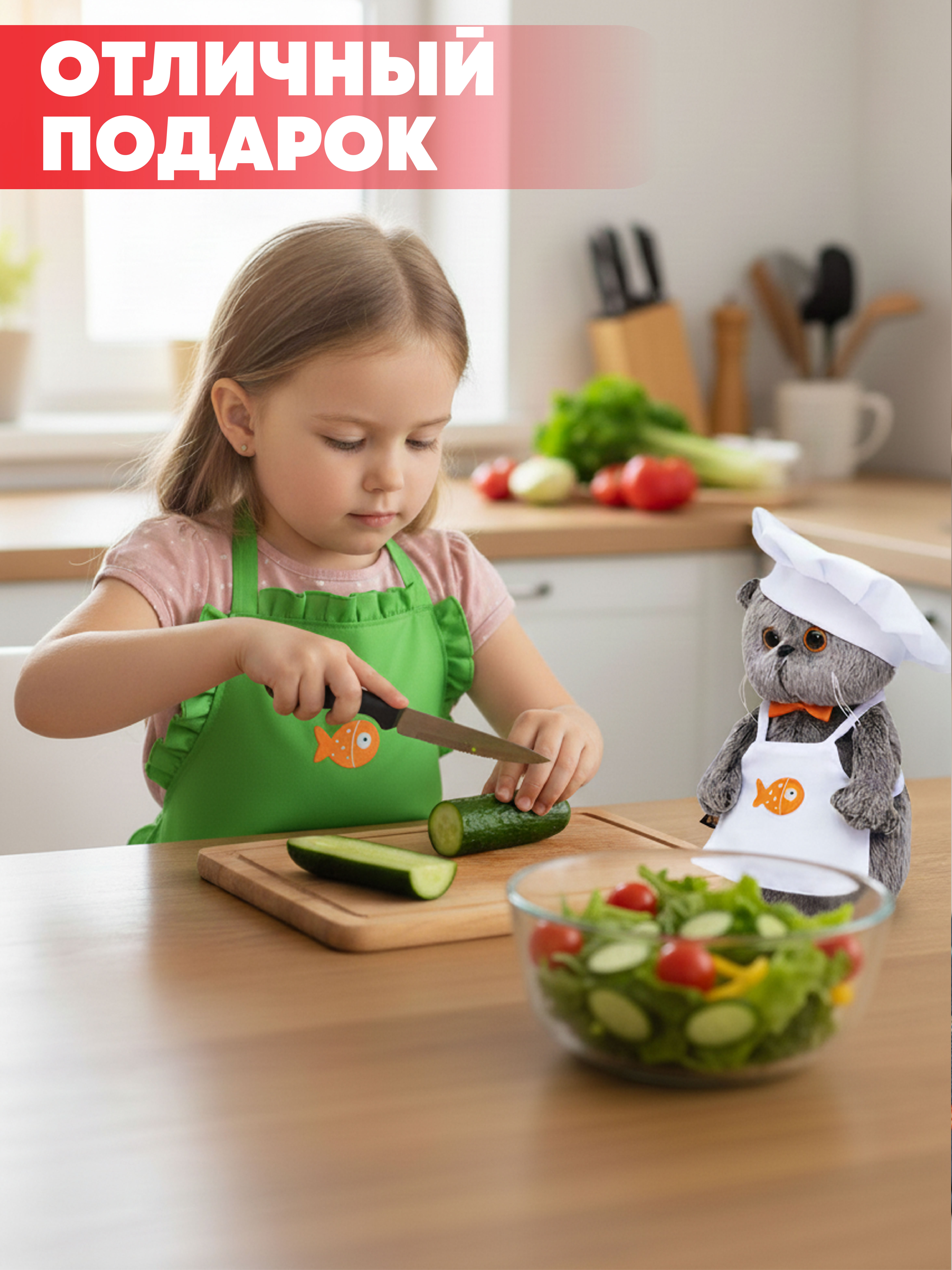 Мягкая игрушка BUDI BASA Басик шеф-повар 19 см - фото 4