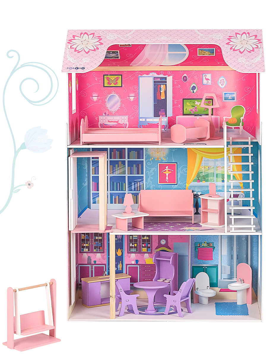 Домик для кукол PAREMO 121 см с мебелью PD315-01 - фото 12
