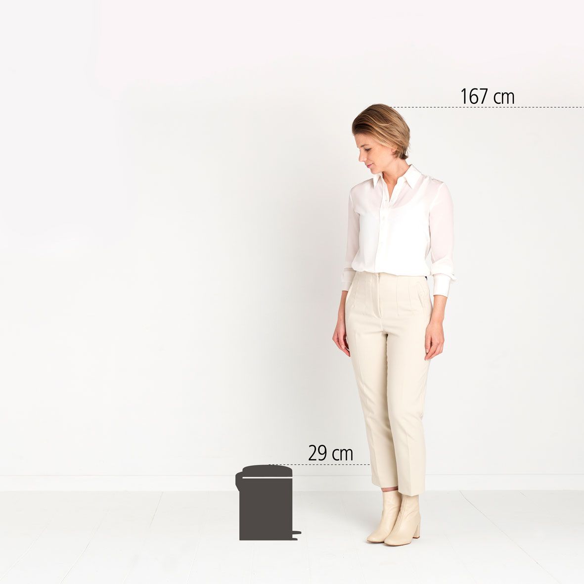 Бак мусорный Brabantia NewIcon с педалью ванильно-желтый 5л 233784 - фото 10