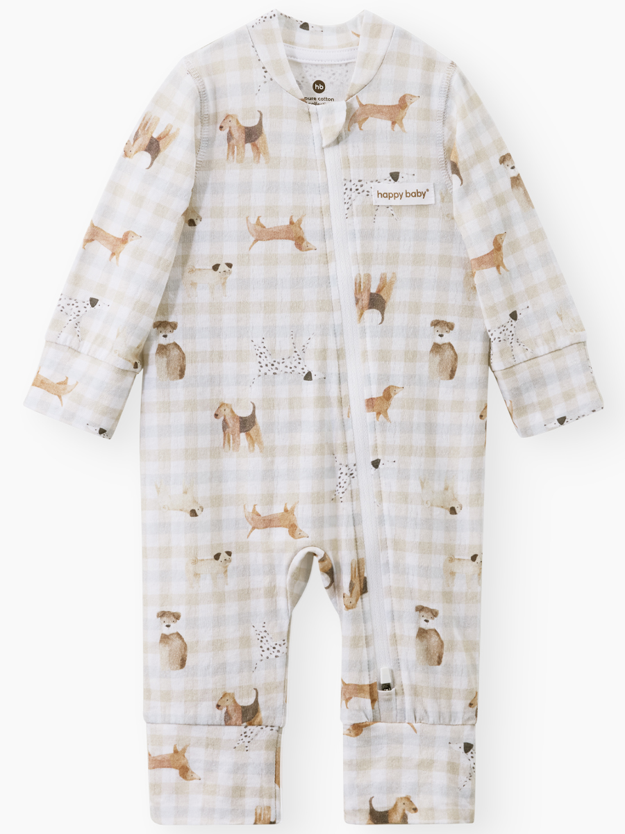 Комбинезон 2 шт и нагрудный фартук Happy Baby 90161-0_beige(dog) - фото 6