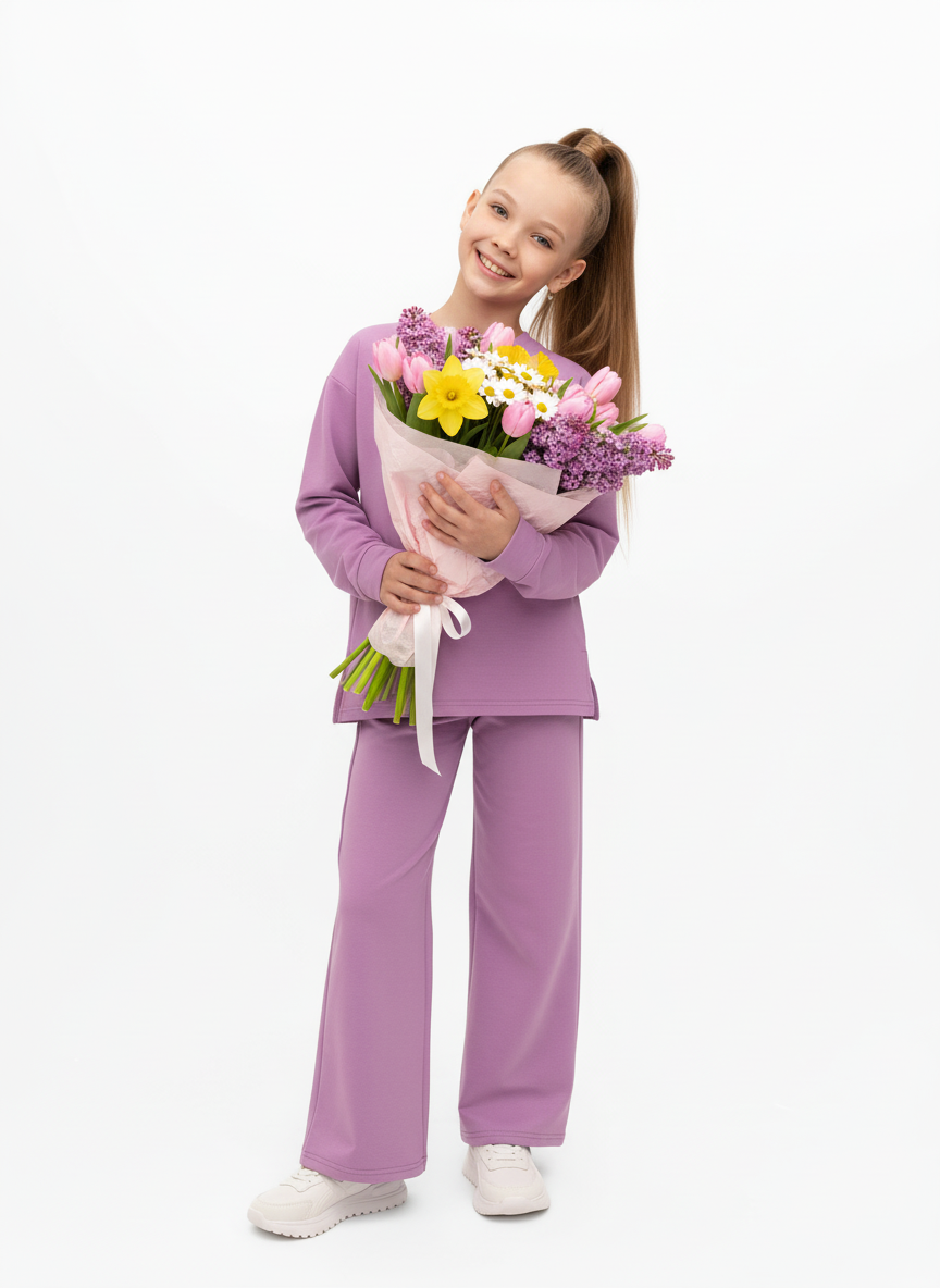 Изображение товара Детский спортивный костюм для девочки Свитшот и брюки 152