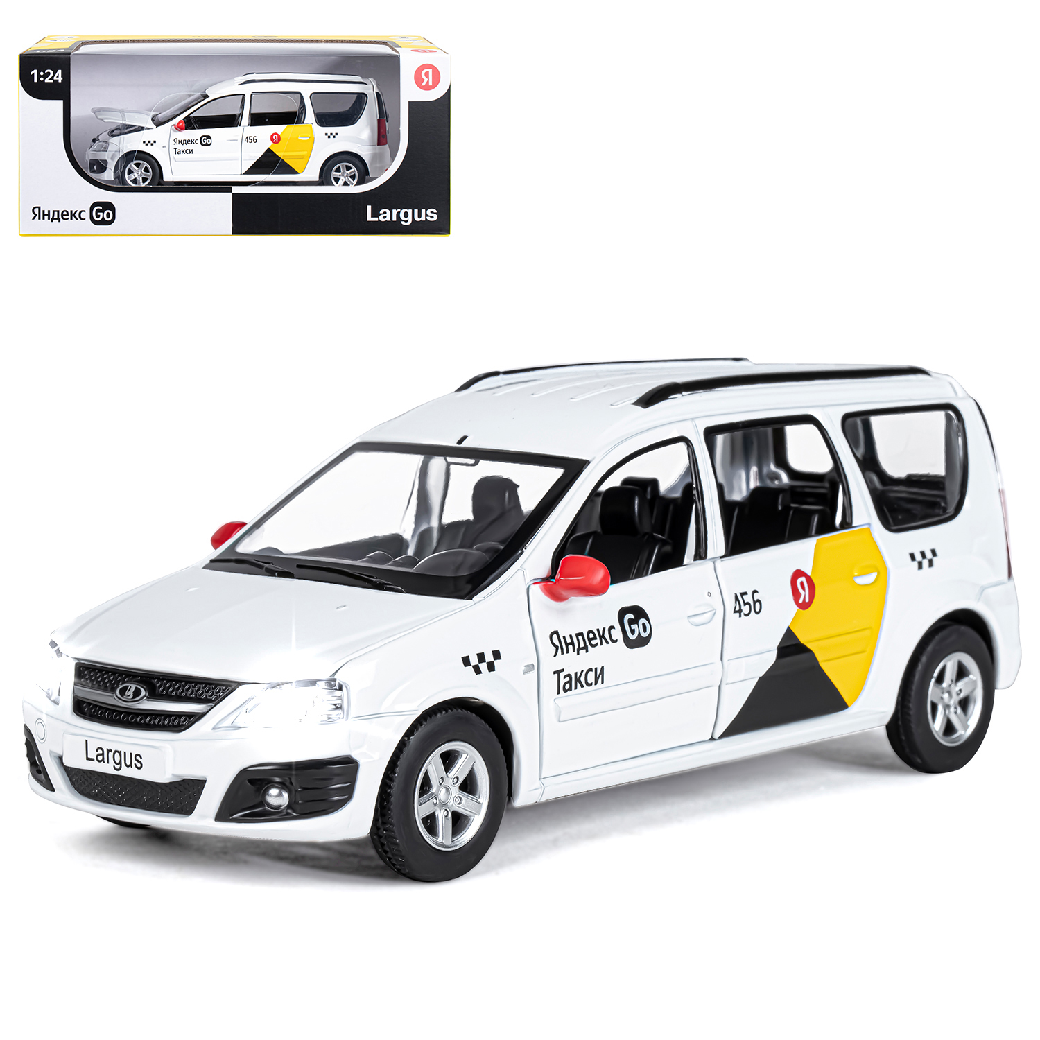 Автомобиль Яндекс GO LADA Largus Такси озвучено Алисой 1:24 JB1251343/Яндекс GO - фото 12