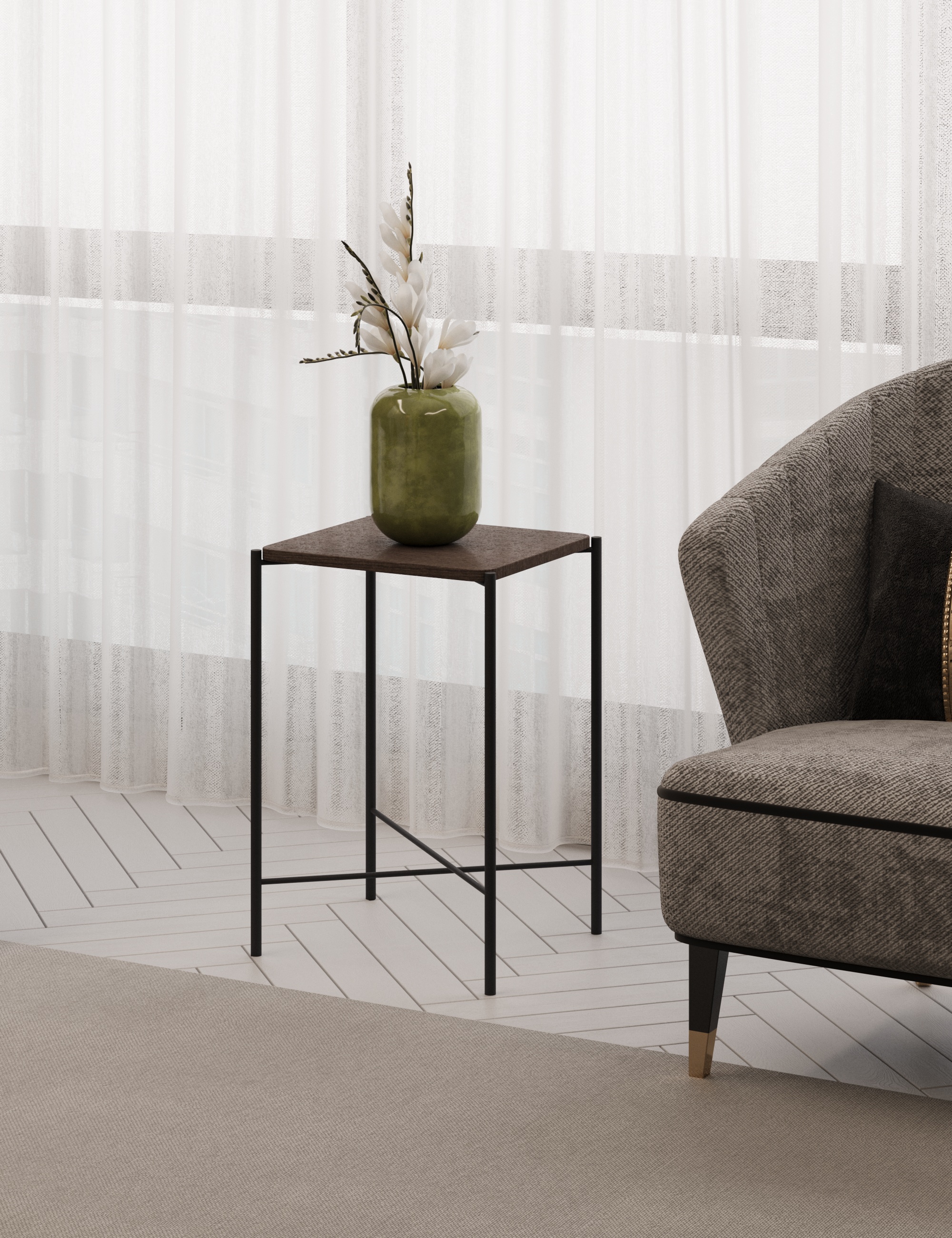 Стол журнальный SLINE Лори Дуб браун - фото 6