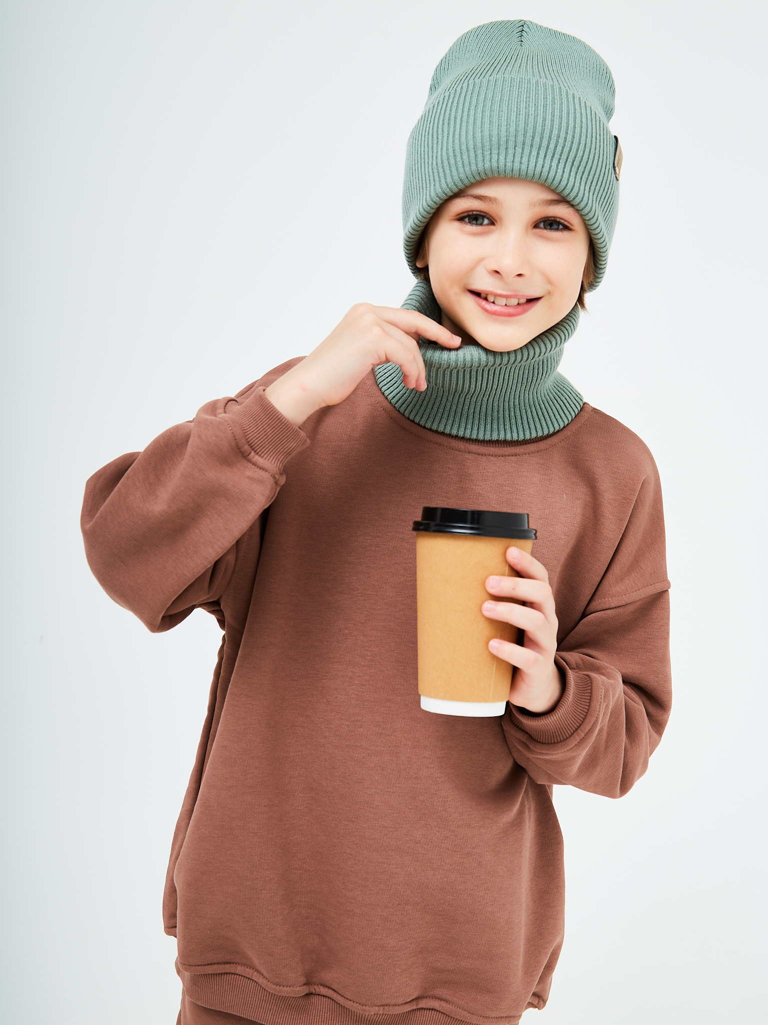 Шапка и снуд KUBRIO KU-H-52-lopata-oliveB - фото 7