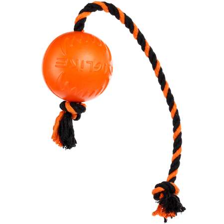 Игрушка для собак Doglike Мяч с канатом средний Оранжевый