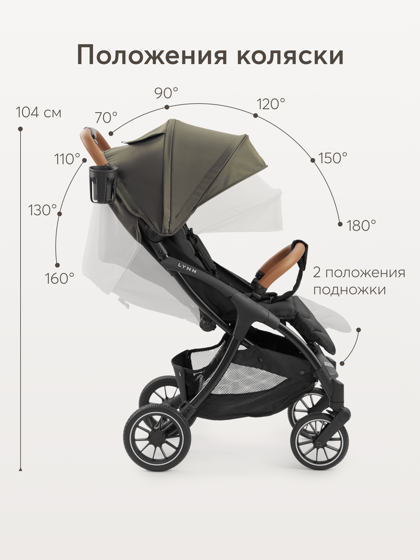 Коляска прогулочная Happy Baby Lynn зеленый - фото 14