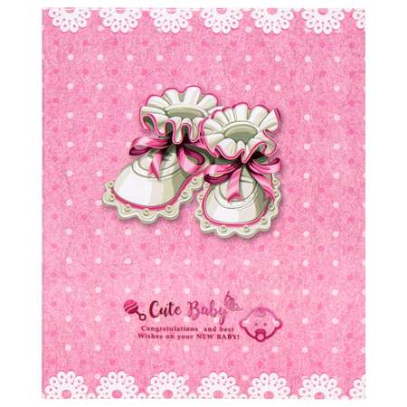 Фотоальбом Brauberg Baby shoes на 200 фото термосварка розовый