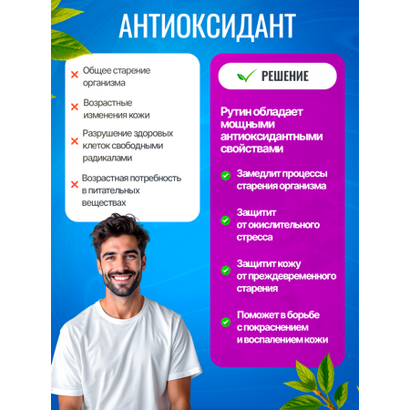 Рутин 100 мг Green Leaf Formula для сердца и сосудов для капилляров от варикоза
