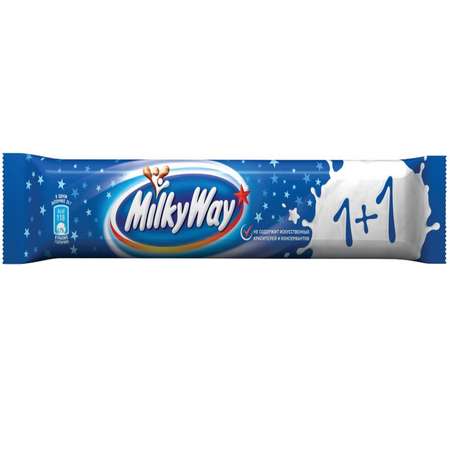 Батончик шоколадный Milky Way 1+1 с суфле 52г