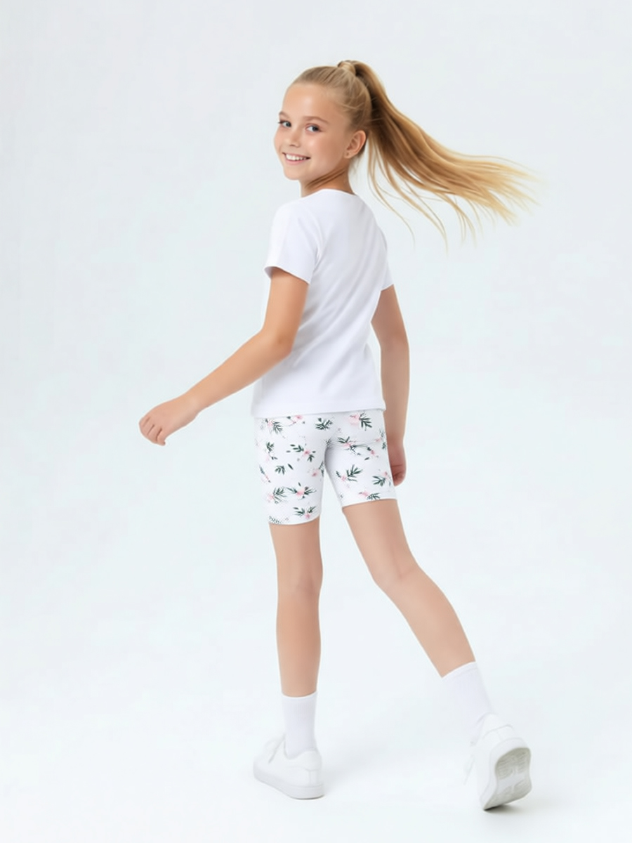 Велосипедки Персона Junior Сказочные цветы белые - фото 3