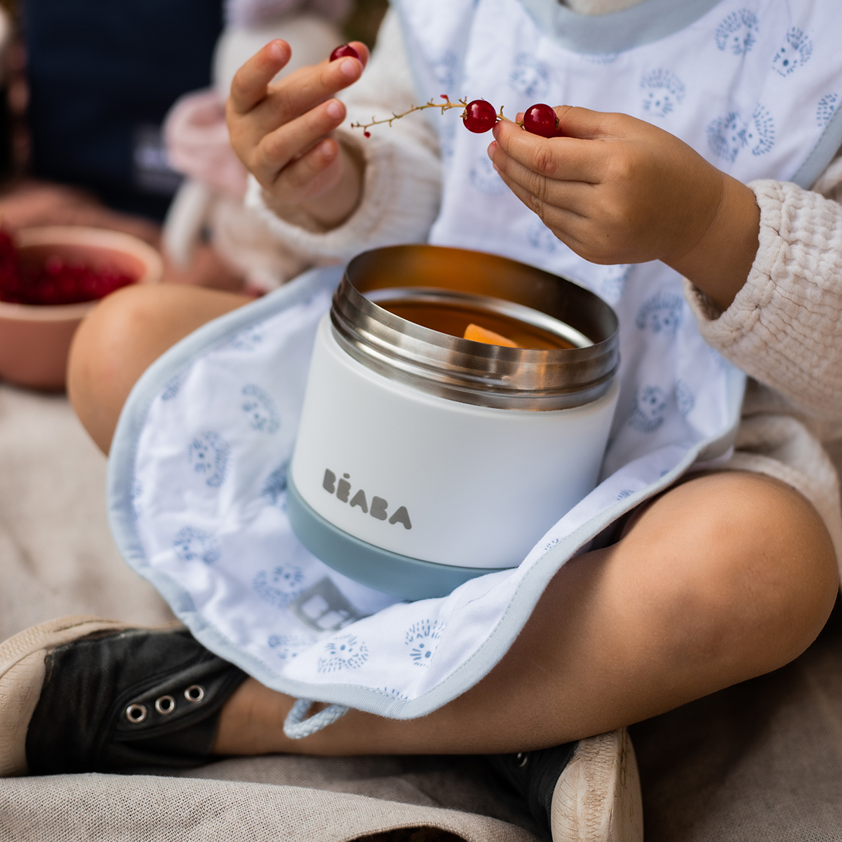 Термоконтейнер для еды, детского питания BEABA THERMO-PORTION INOX 500 мл синий - фото 8