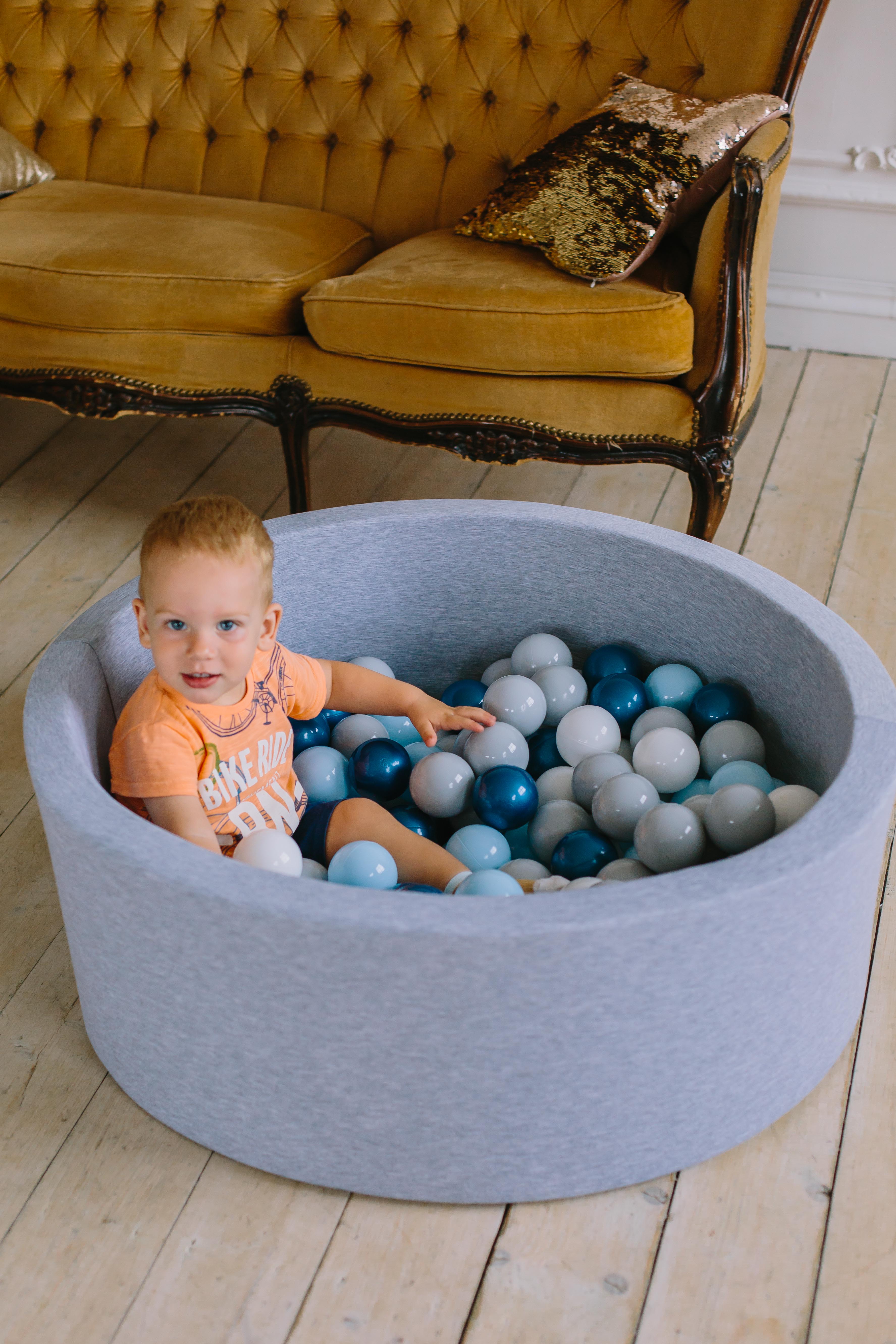 Сухой бассейн Boobo.kids 85х30 см 150 шаров серый меланж - фото 2