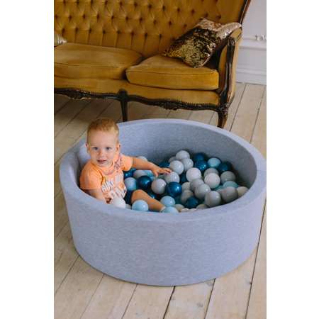 Сухой бассейн Boobo.kids 85х30 см 150 шаров серый меланж