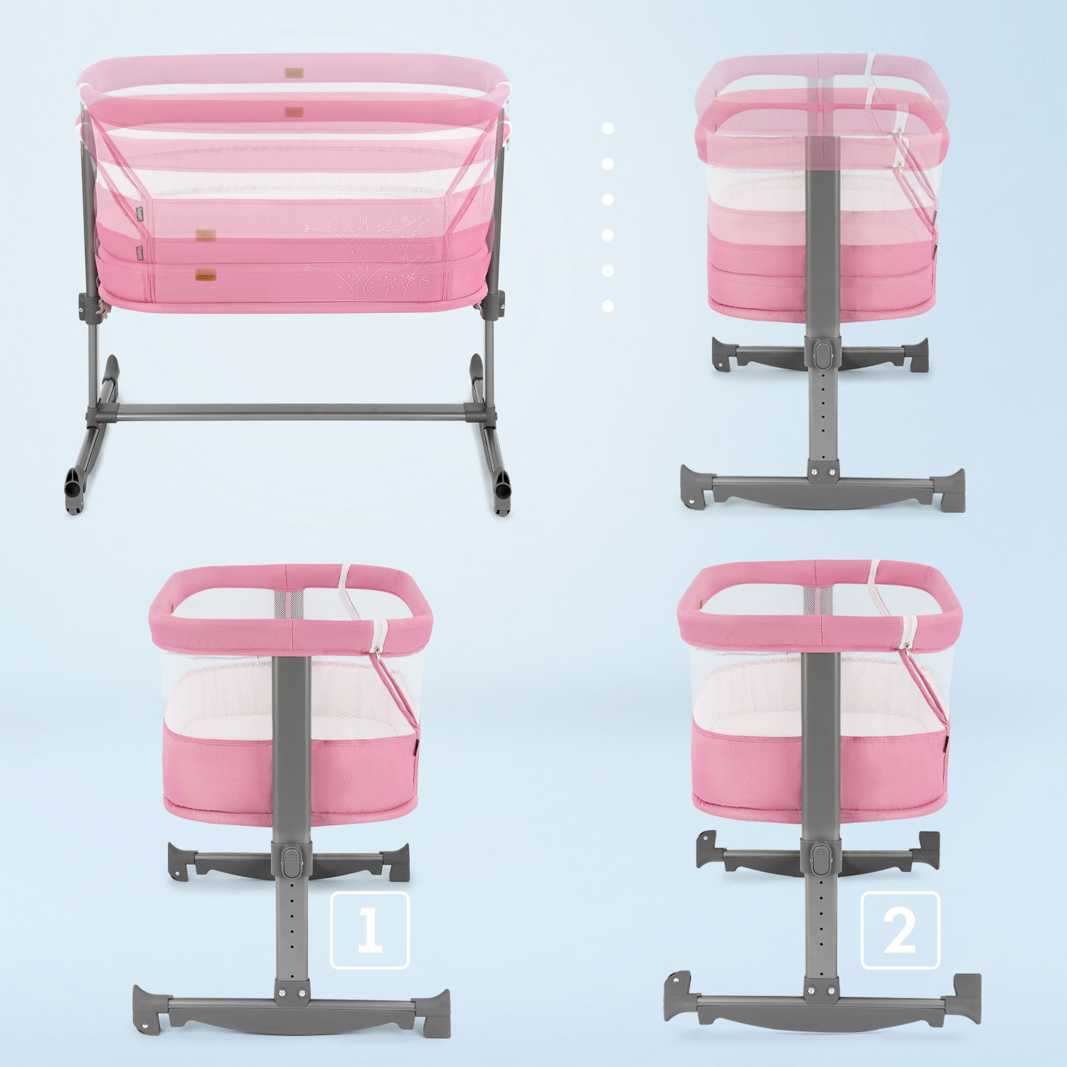 Колыбель Nuovita Accanto Vicino розовый - фото 4