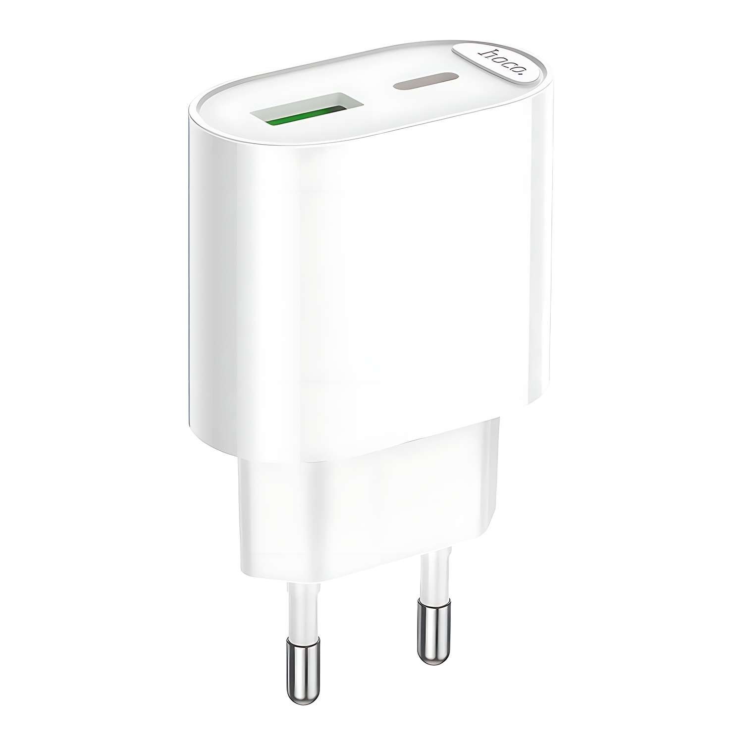 Сетевое зарядное устройство hoco C109A Fighter 1*USB 1*USB-C 3А - фото 1