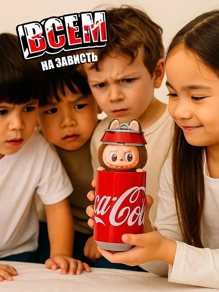 Мягкая игрушка CASTLELADY Лабубу в банке Coca-Cola 18 см - фото 6