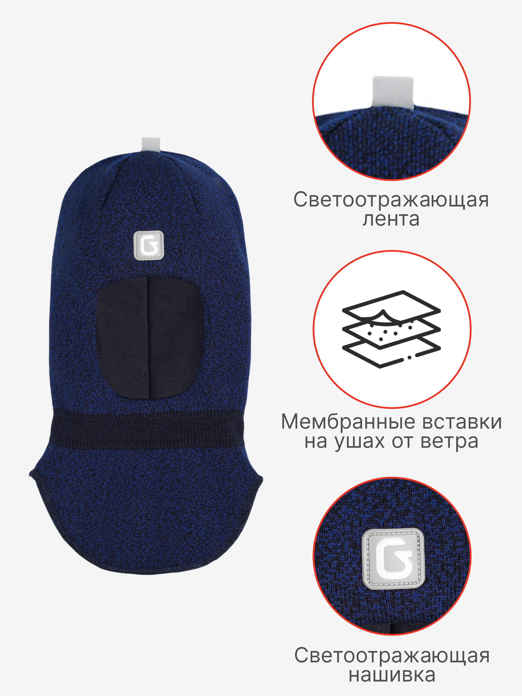 Шапка-шлем GUSTI GW24AC1175B-NAVY - фото 3