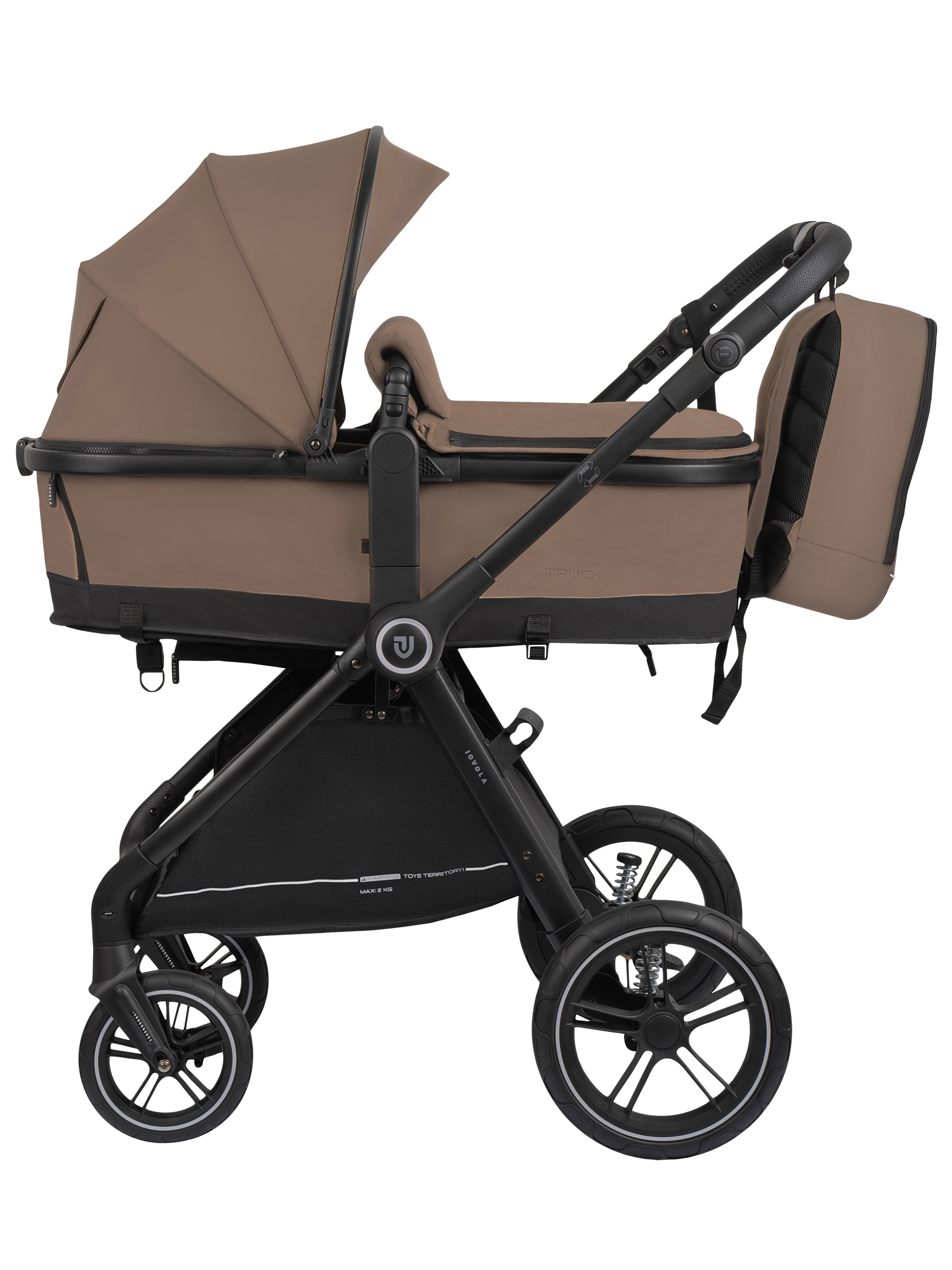 Коляска трансформер JOVOLA Truck, перекидная ручка бежевый - фото 3