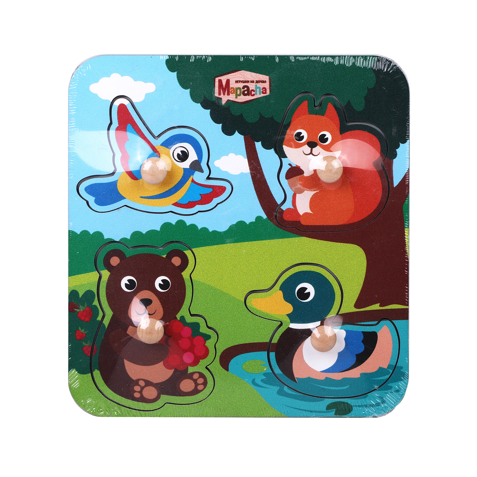 Игрушка Mapacha рамка-вкладыш Монтессори Лесная полянка - фото 9