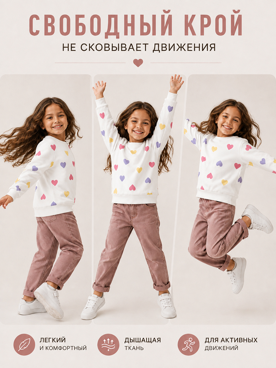 Свитшот NATIVIA свитшот/сердечки - фото 6