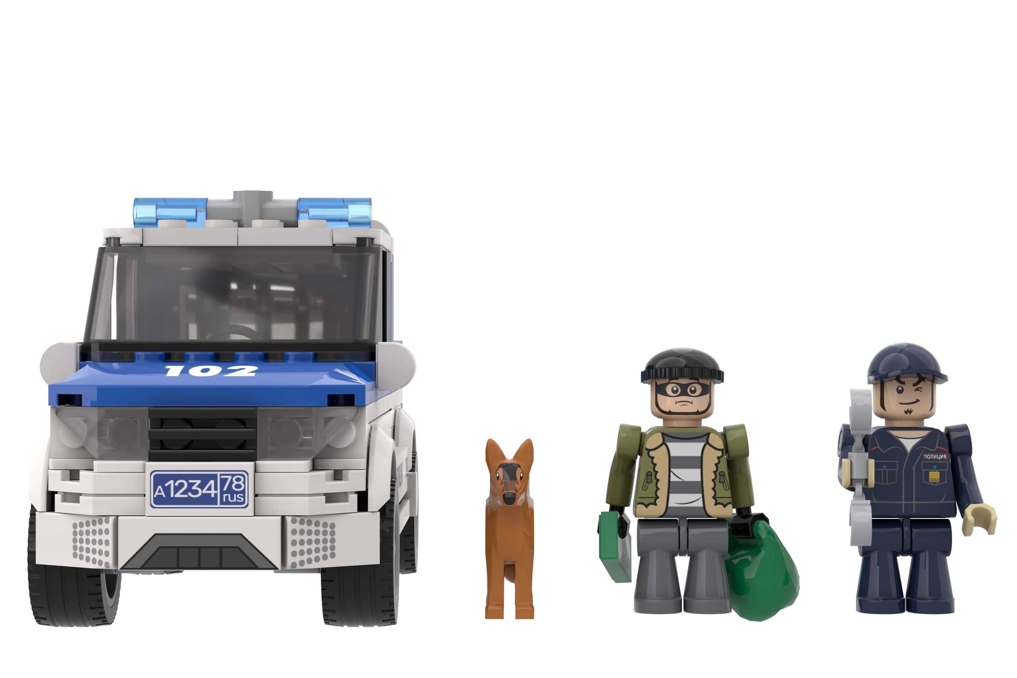 Конструктор brick labs Полицейский автомобиль 272 дет. - фото 13