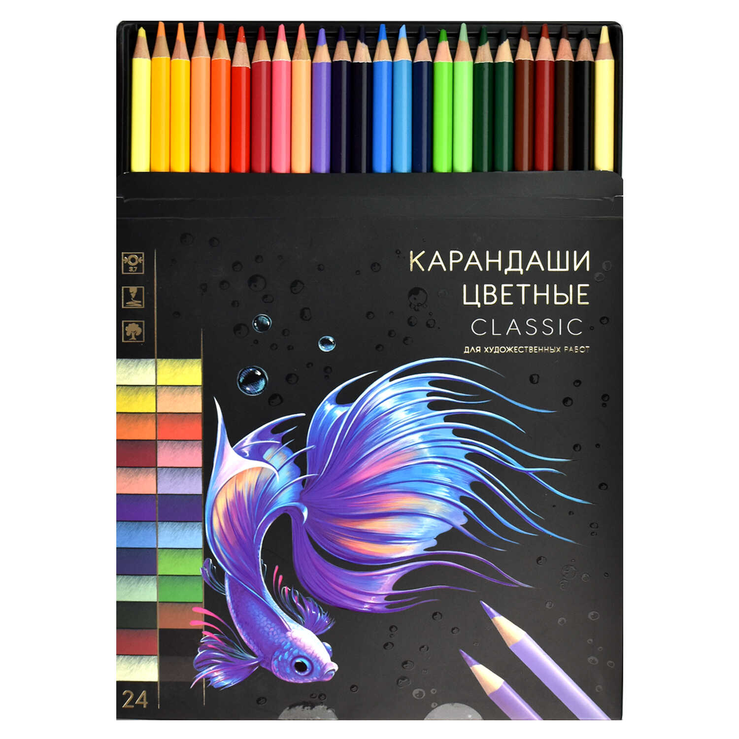 Карандаши цветные Феникс + 24 шт. - фото 1