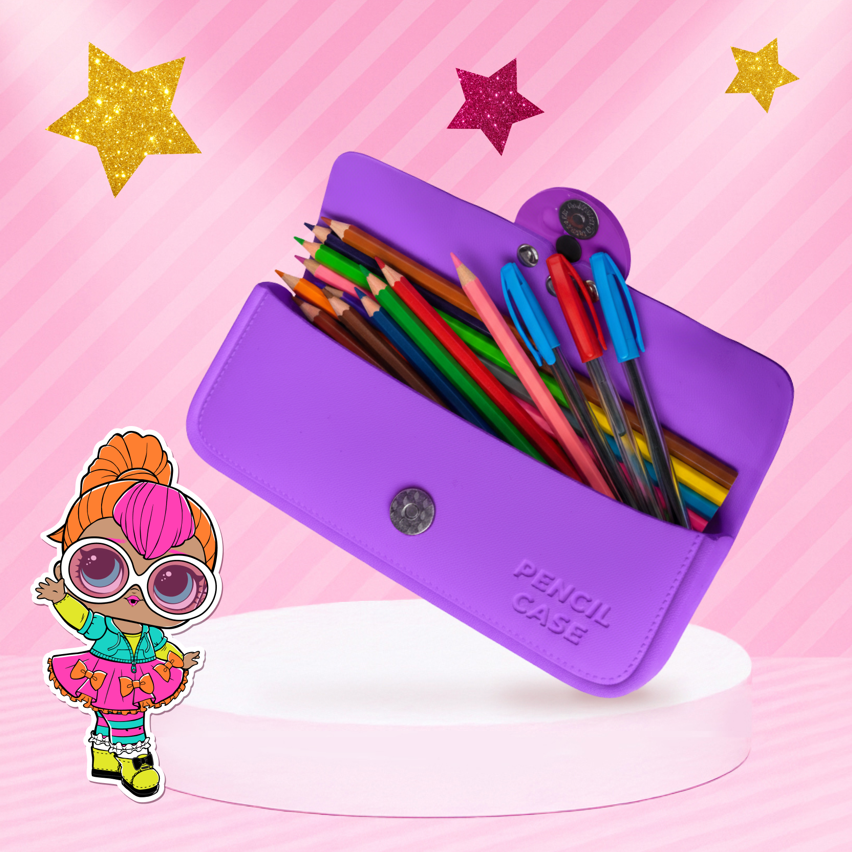 Сумка L.O.L. Surprise! пенал фиолетовый + джиббитсы - фото 4