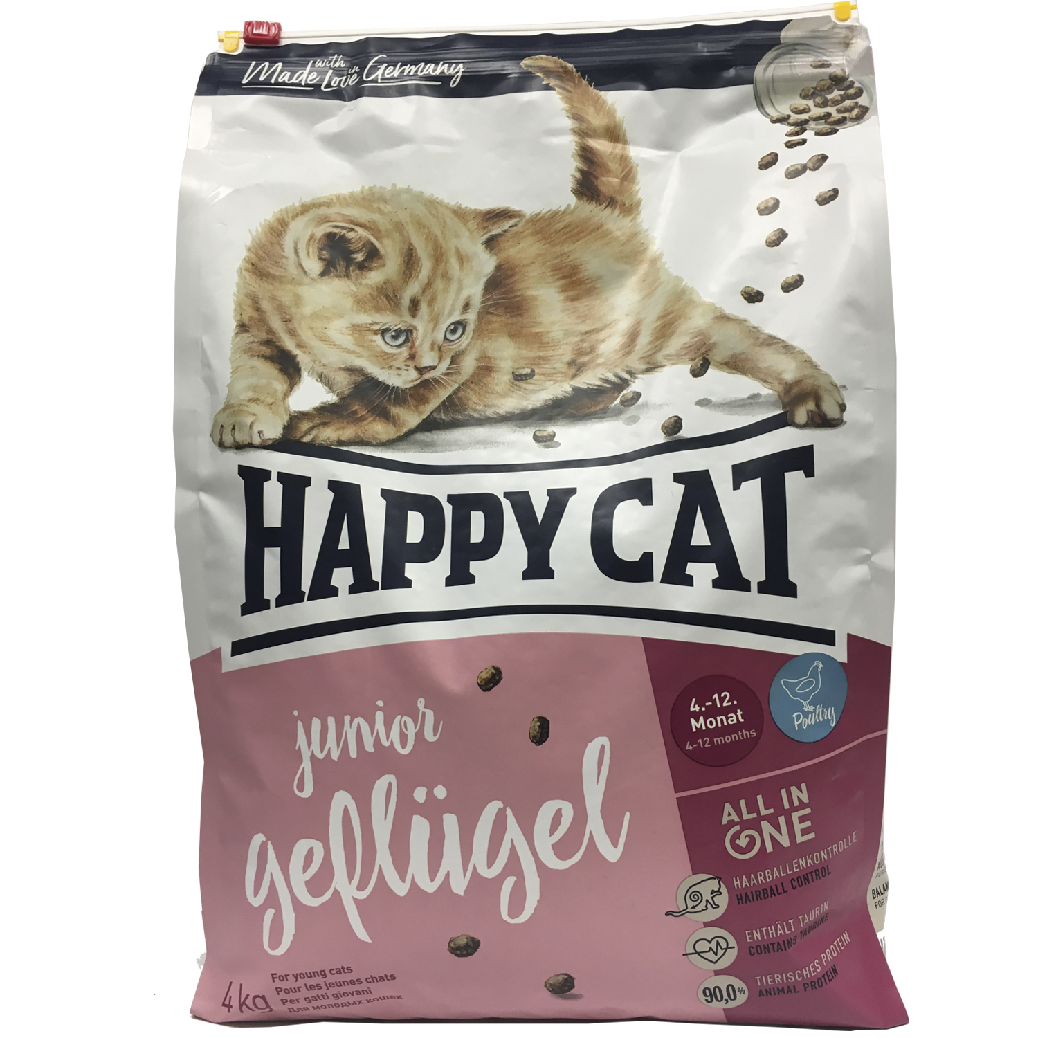 Корм сухой для котят Happy Cat Supreme 4кг птица - фото 1