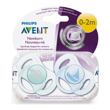 Пустышка Philips Avent от 0 мес. 2 шт.