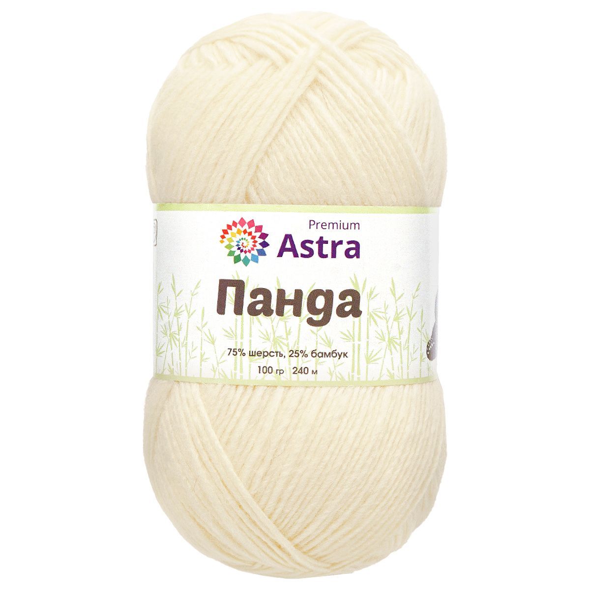Пряжа Astra Premium Панда Panda шерсть бамбук 100 г 240 м 001 белый 2 мотка - фото 7